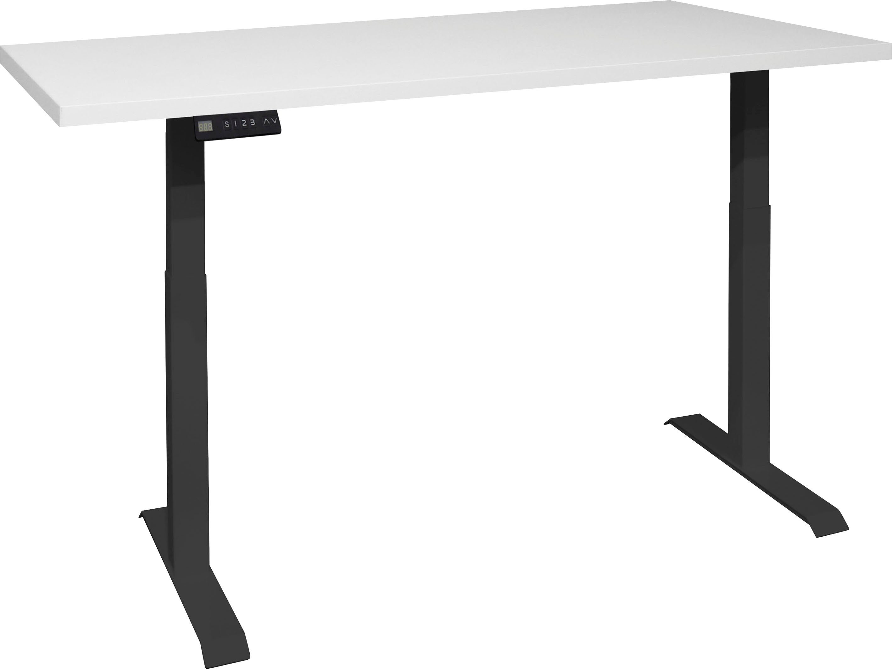 Mäusbacher Bureau Big System Office Breedte 140 cm, elektrisch in hoogte verstelbaar bureaus beige