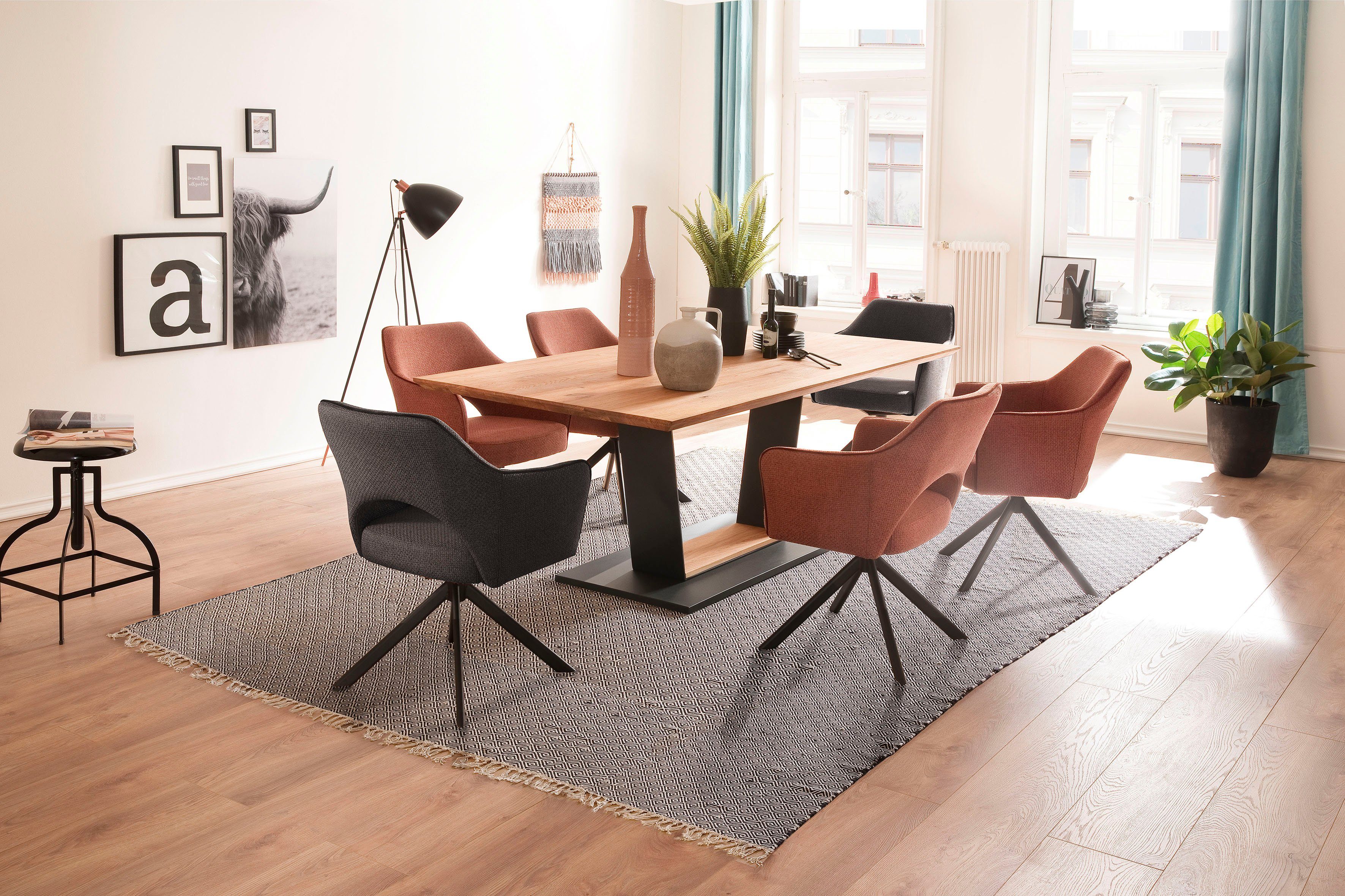 MCA furniture Stoel met 4 poten Tonala (2-set), 180° draaibaar, belastbaarheid 120 kg, zithoogte ca. 49 cm (2 stuks)