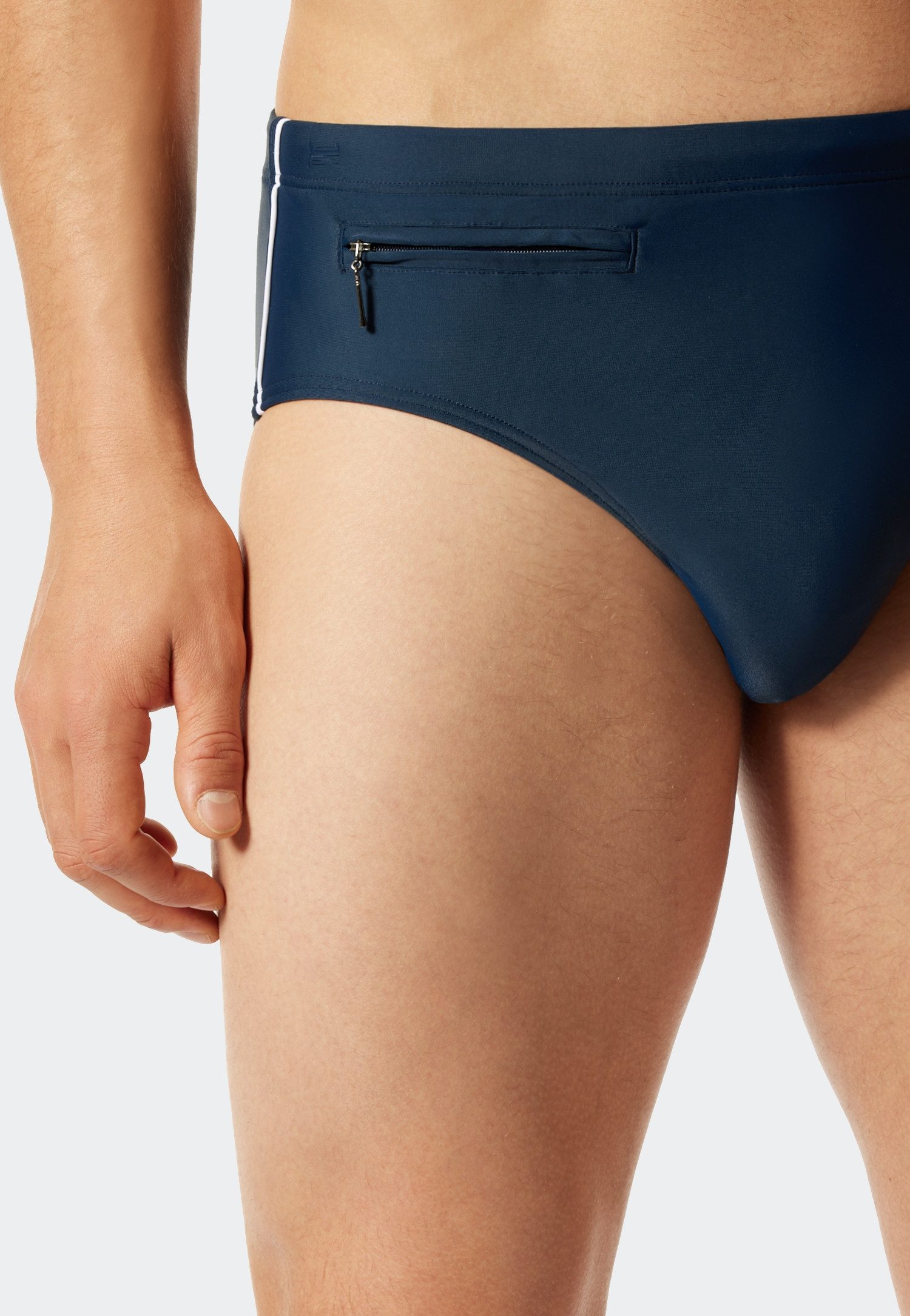 Schiesser Zwembroek Nautical Casual met extra platte ritszak