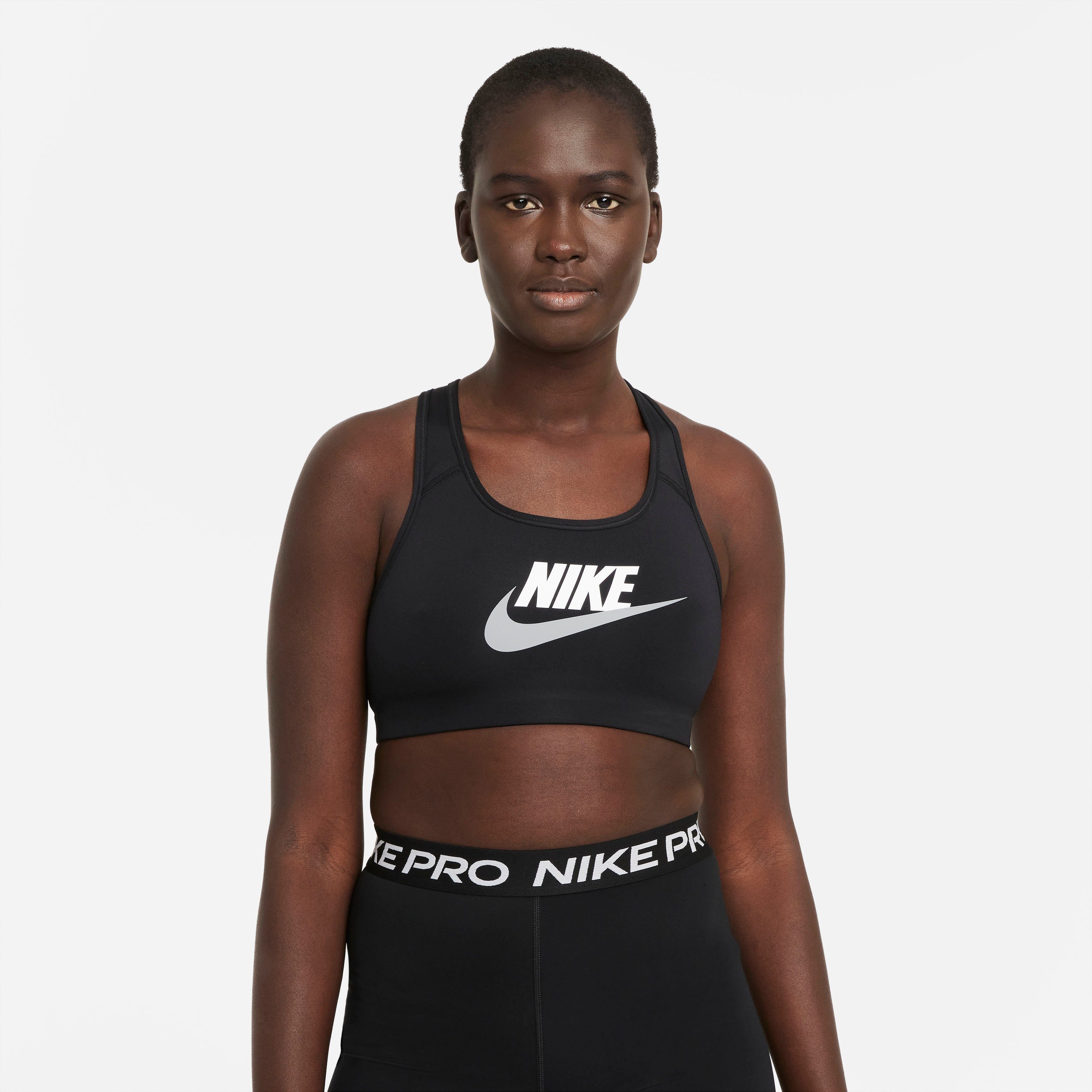 Nike Sport-bh Dri-FIT Swoosh Women's Medium-Support 1-Piece Pad Graphic Sports Bra
