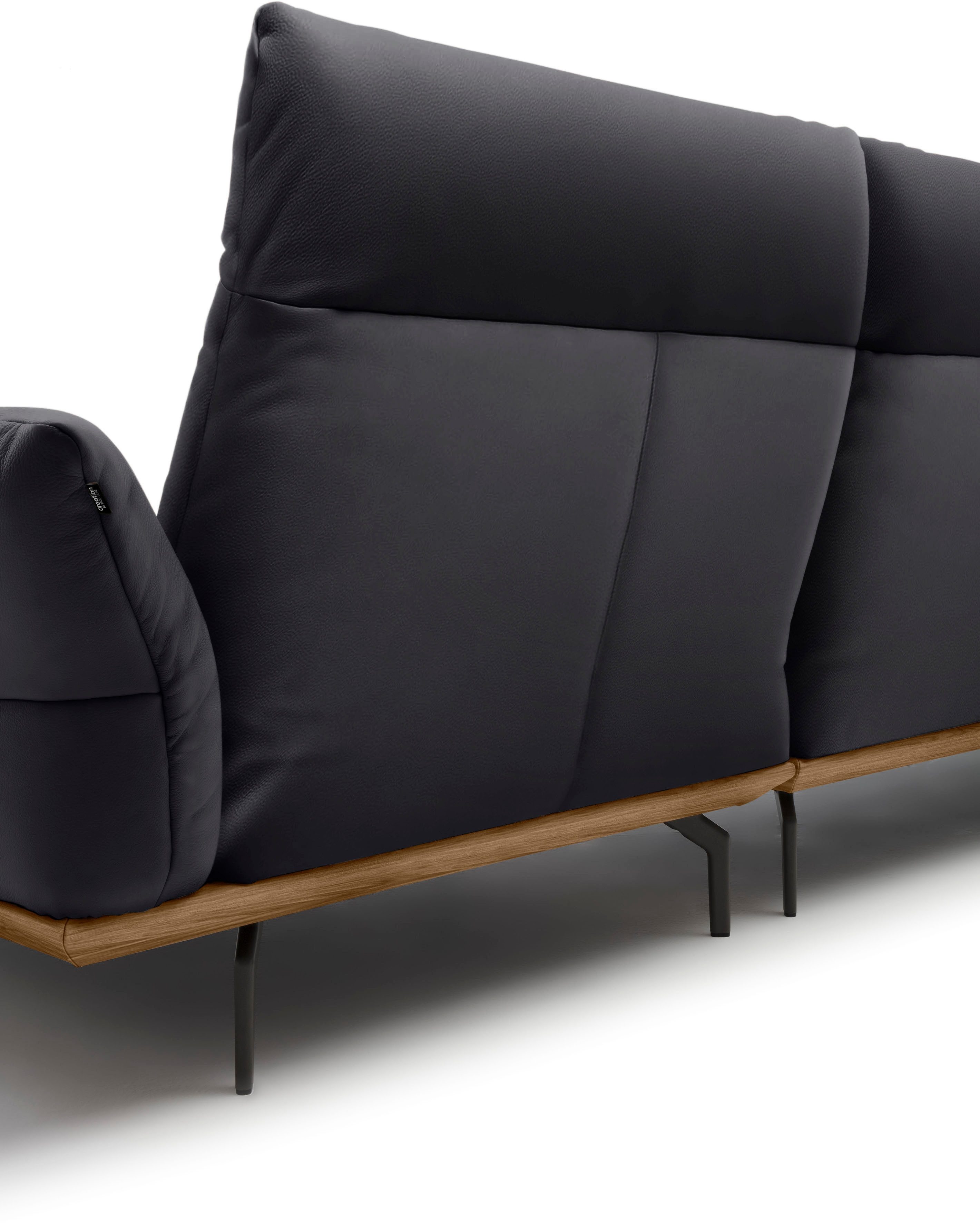 Creation BY ROLF BENZ Hoekbank Hs.460 Sokkel in walnotenhout, onderstel in umbra grijs, breedte 318 cm