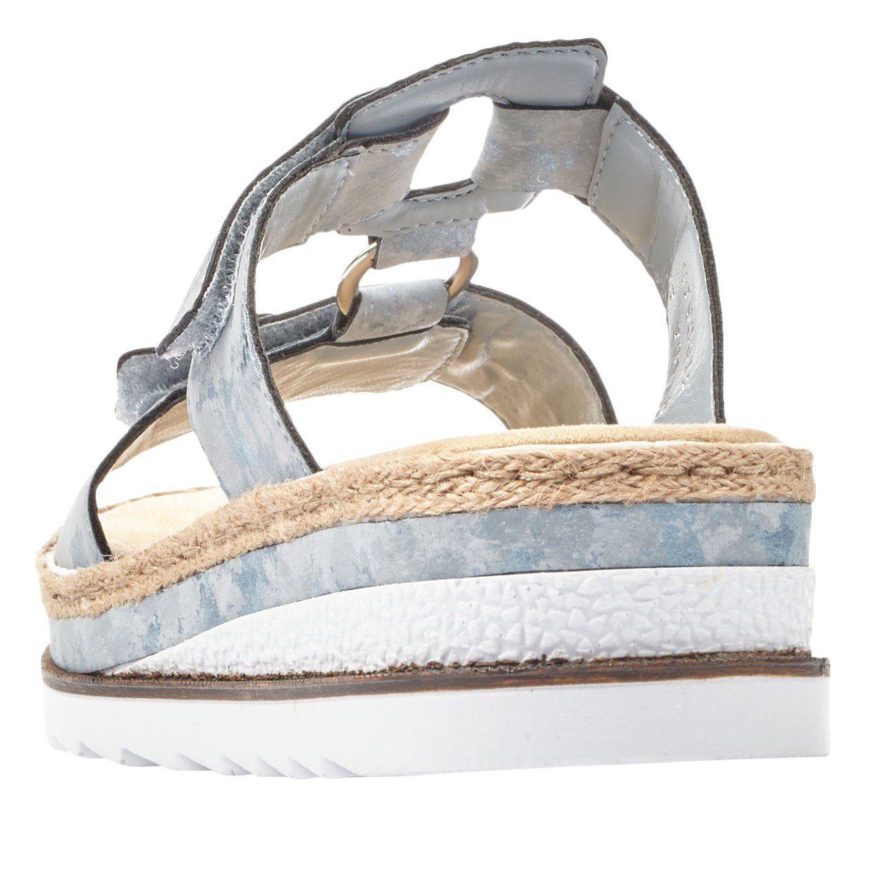 Rieker Slippers , plateau, zomerschoen, pantoffels met strass versiering