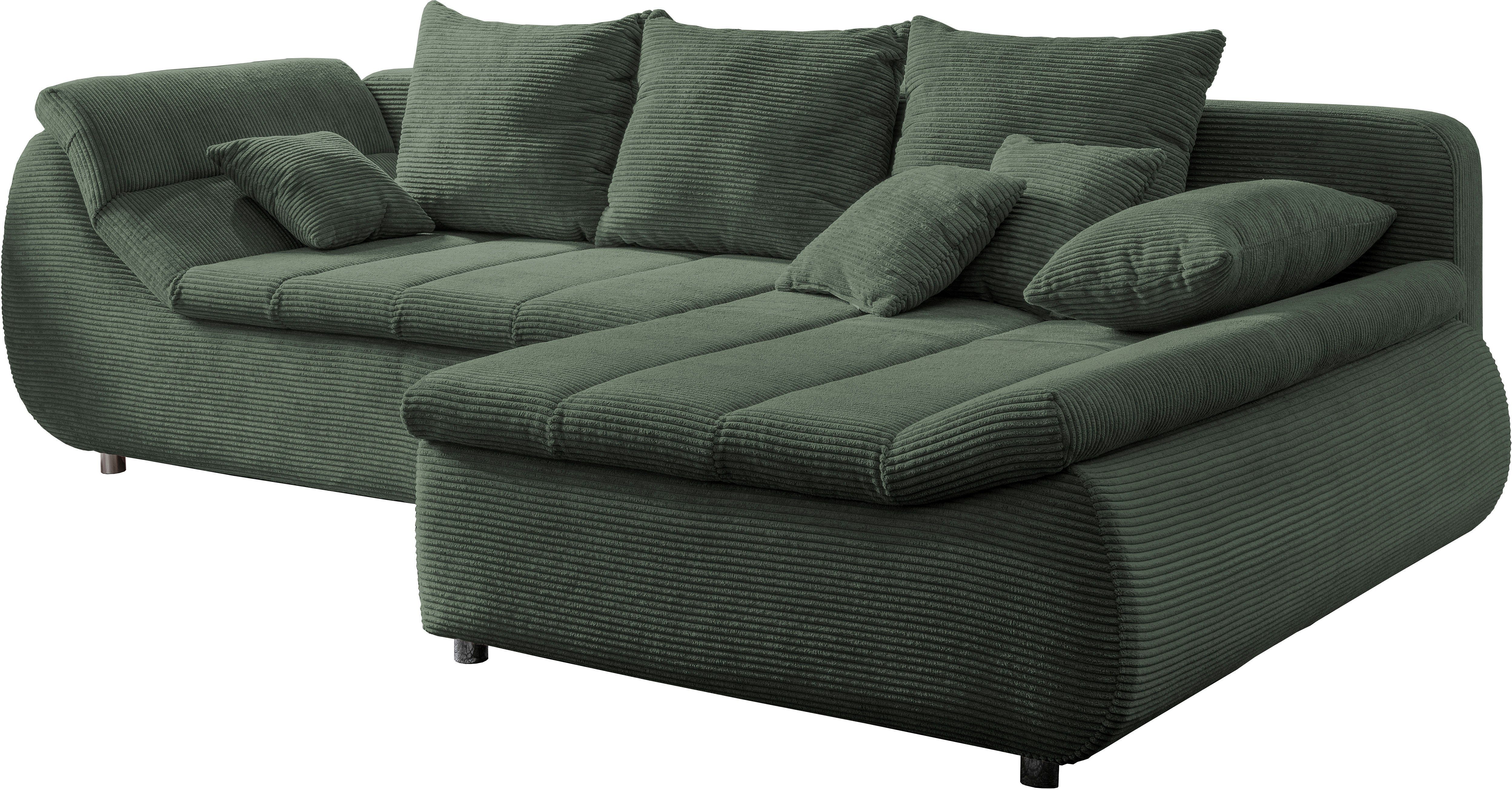 INOSIGN Hoekbank Imola elegant en comfortabel, actuele stiksels in de zitting, L-vorm