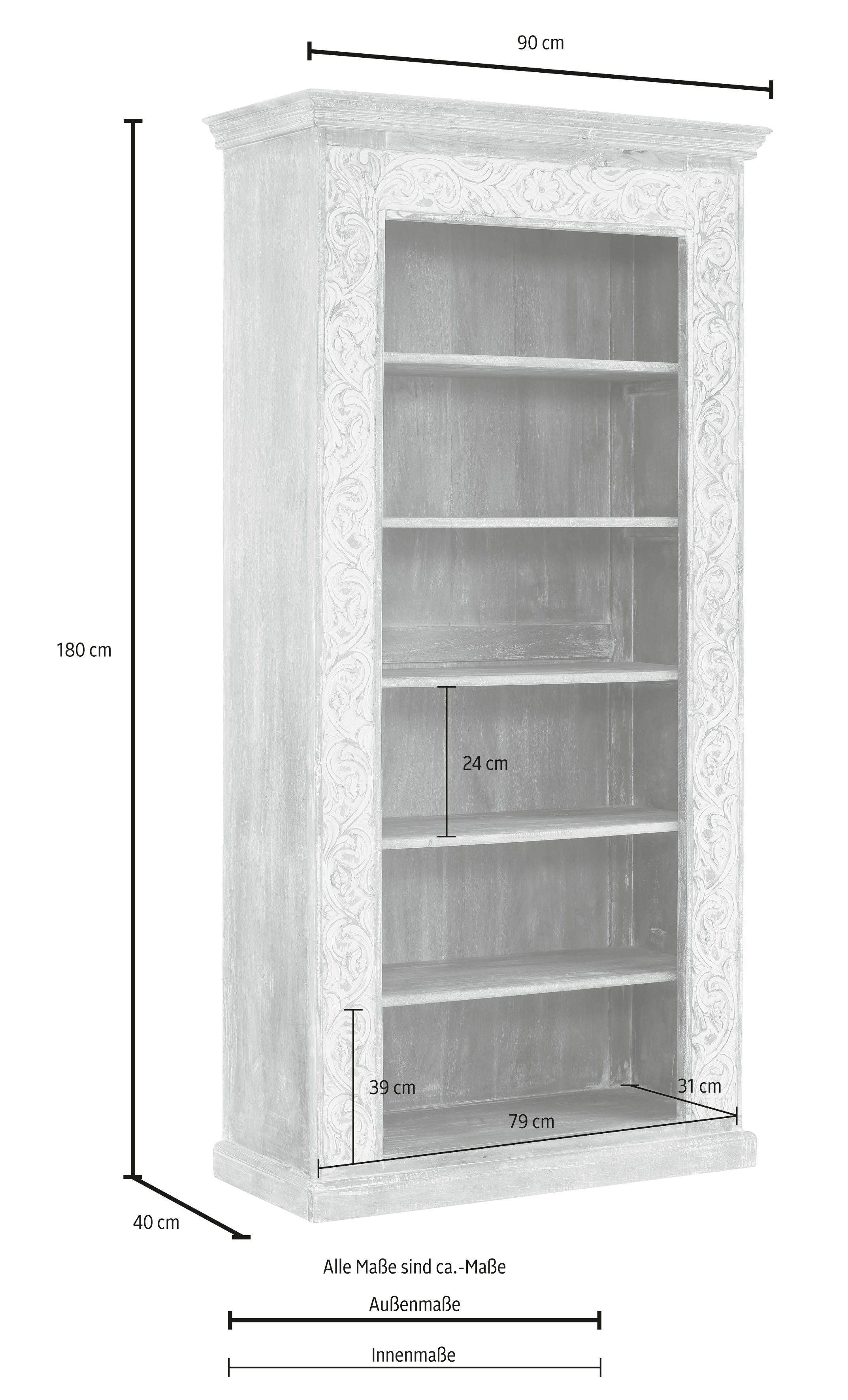 Home affaire Staand rek Malati met decoratief freeswerk, hoogte 180 cm
