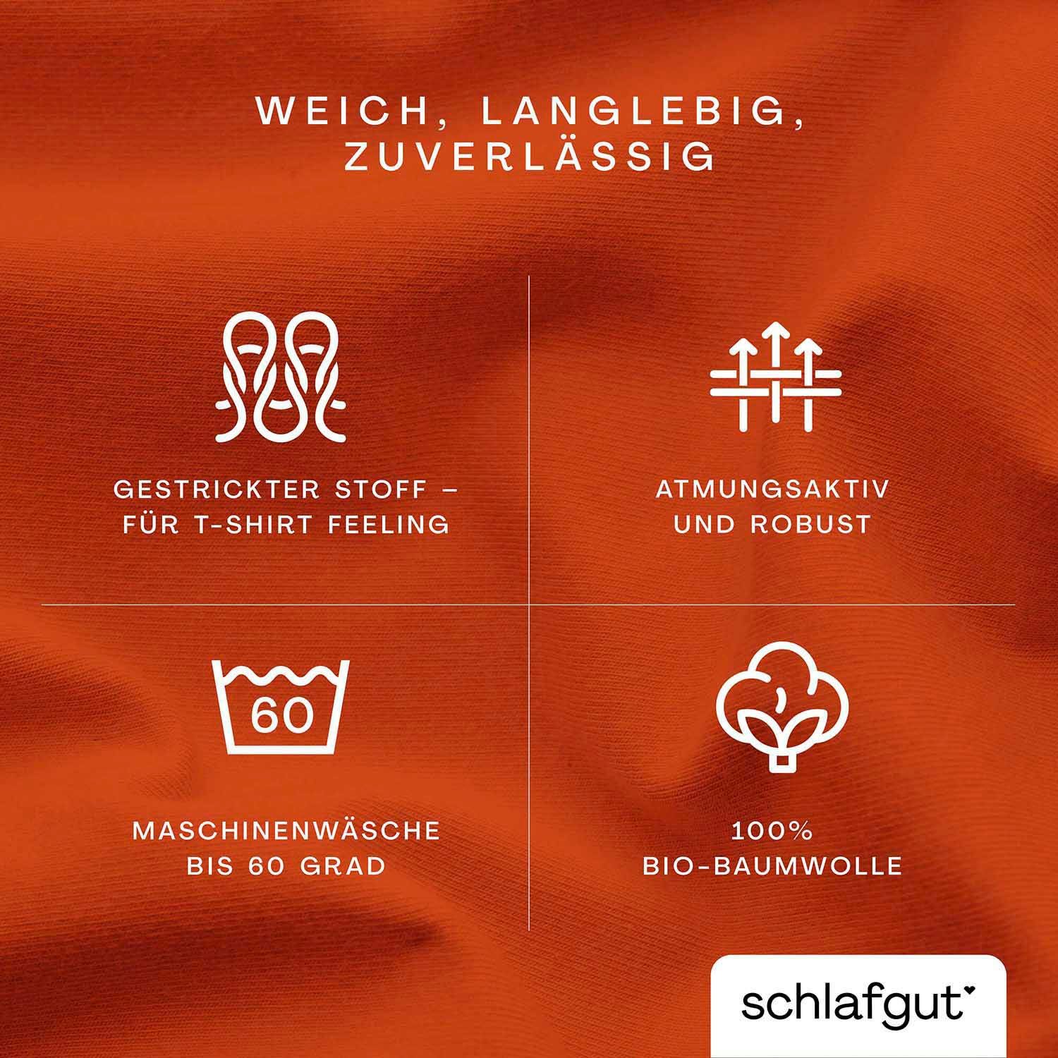 Schlafgut Hoeslaken CASUAL o.a. in maat 90x200, 140x200 of 180x200 cm, 100% biologisch katoen Dekbedovertrek voor matrassen tot 25 cm hoogte, betrouwbaar, duurzaam, zacht (1 stuk)