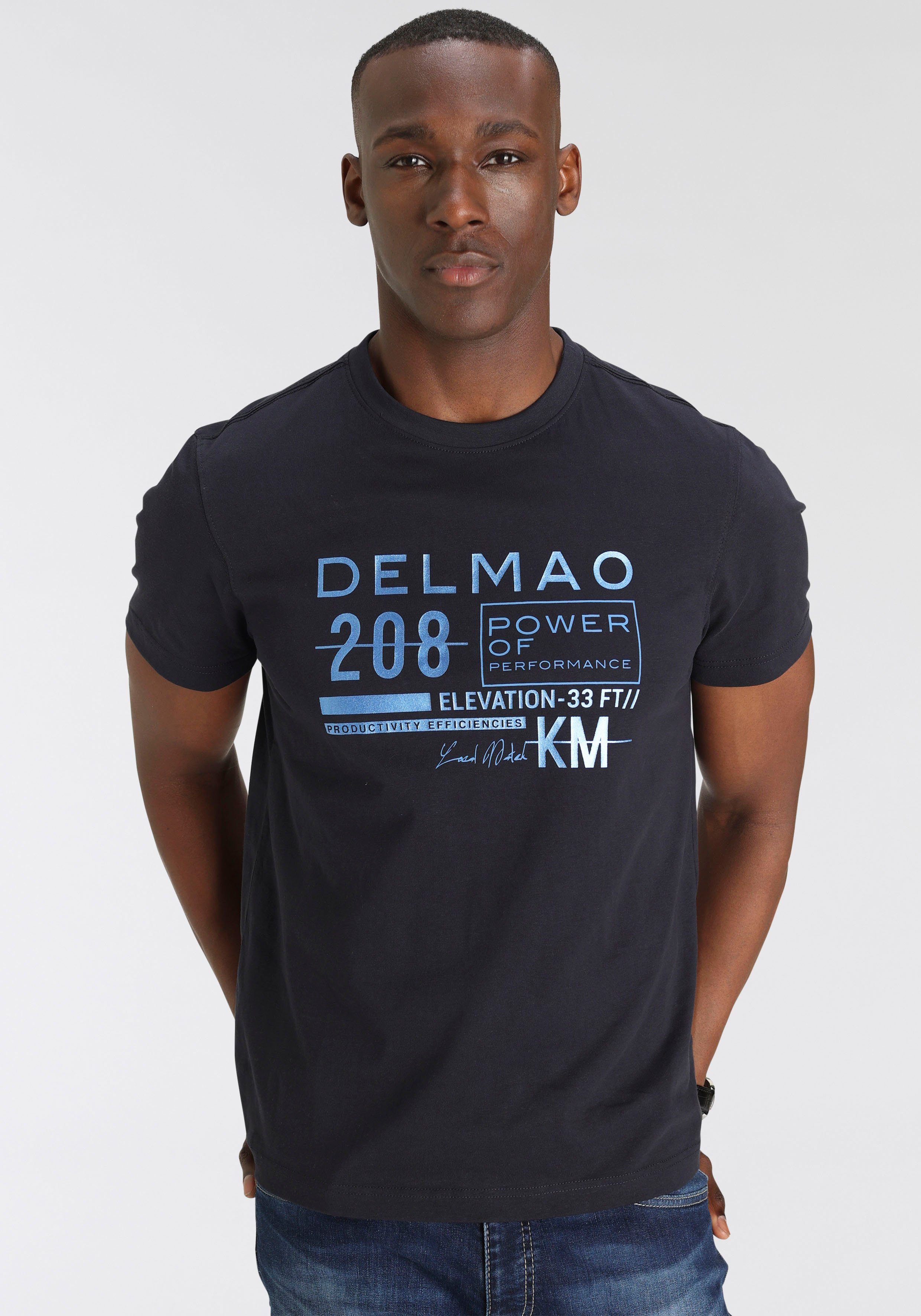 DELMAO T-shirt Korte mouw, bedrukt, ronde hals, van 100% katoen