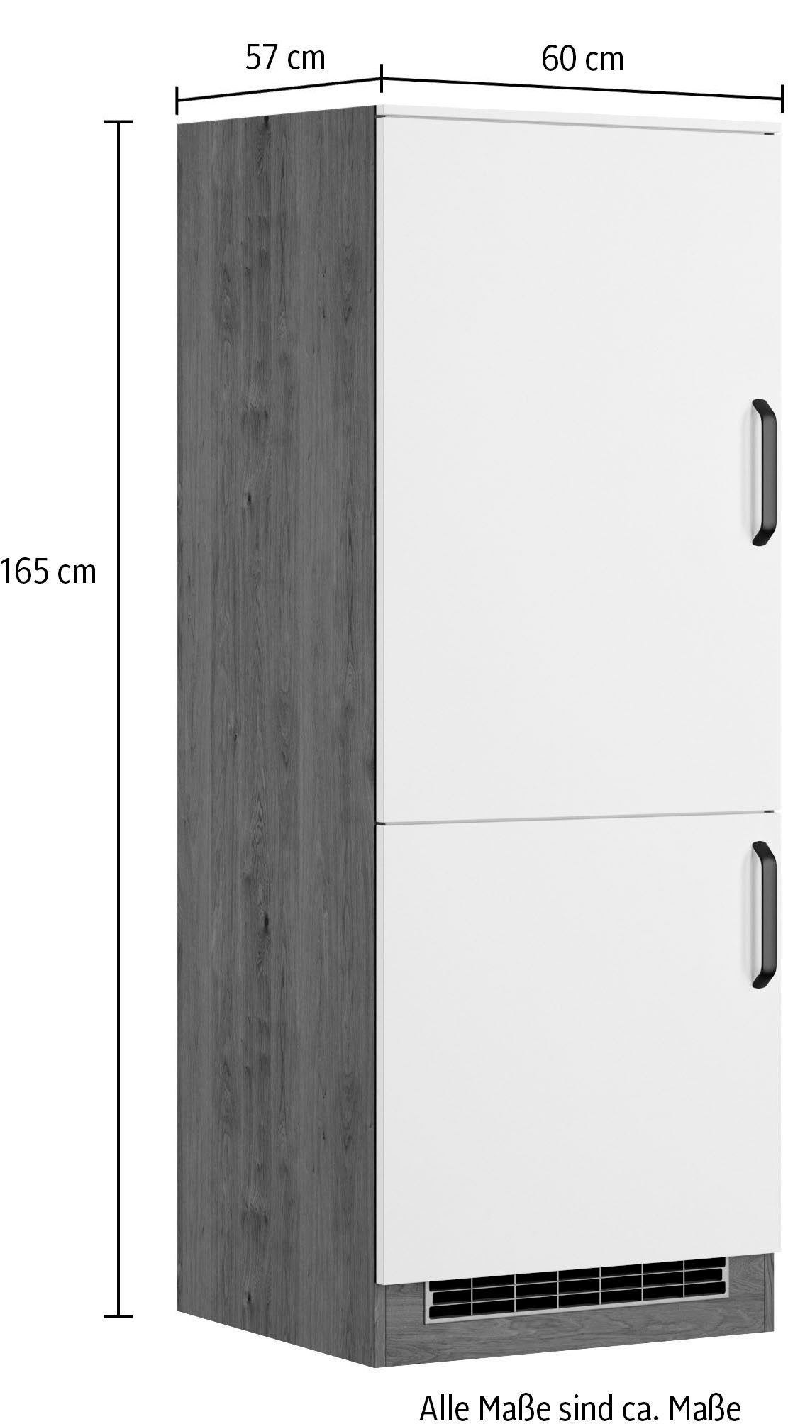 wiho Küchen Koelkastombouw Elba Breedte 60 cm, hoogte 165 cm