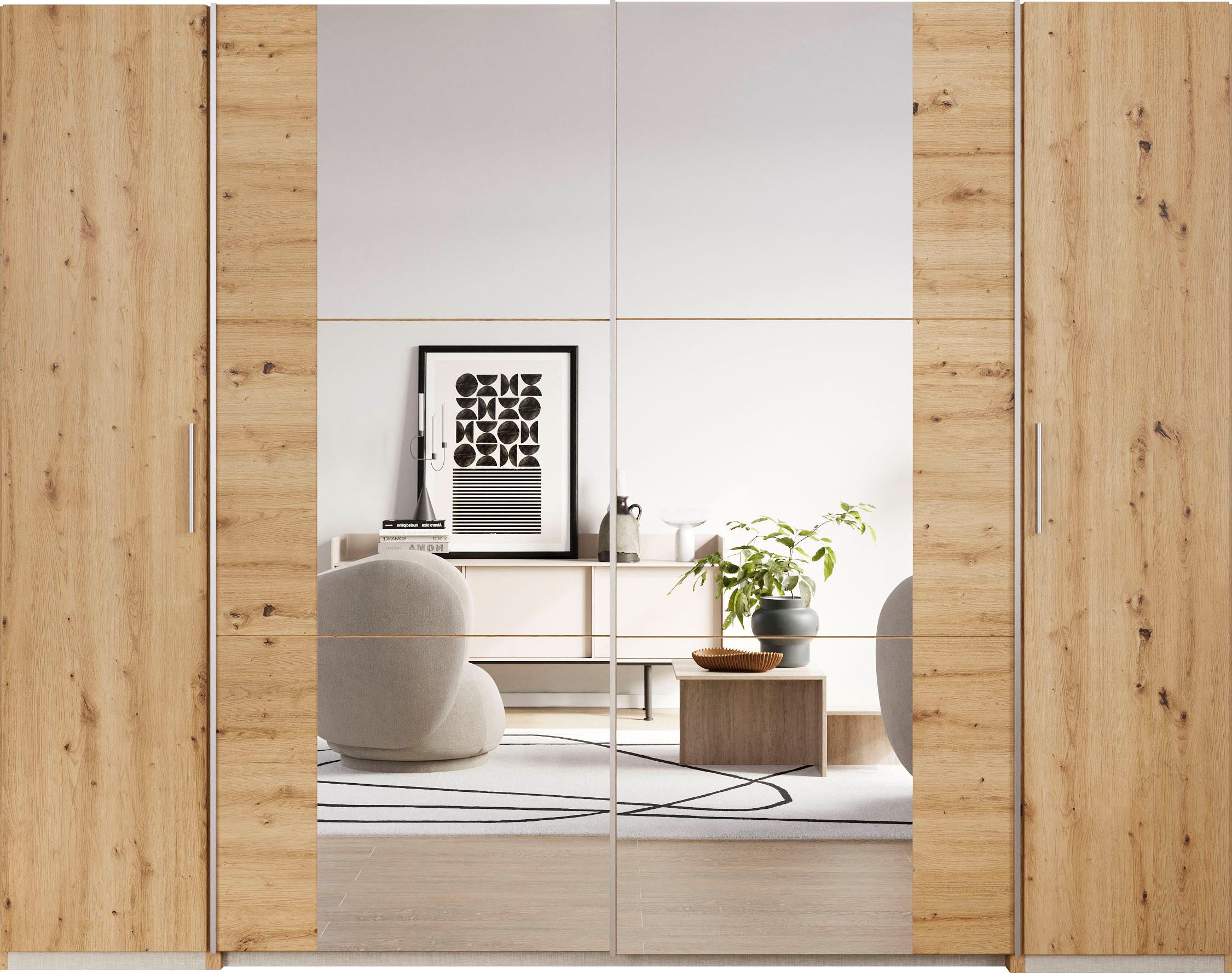 rauch Zweefdeurkast Kledingkast draaideurkast kast garderobe KRONACH TOPSELLER met draaideuren en schuifdeuren en spiegels, veel planken made in germany