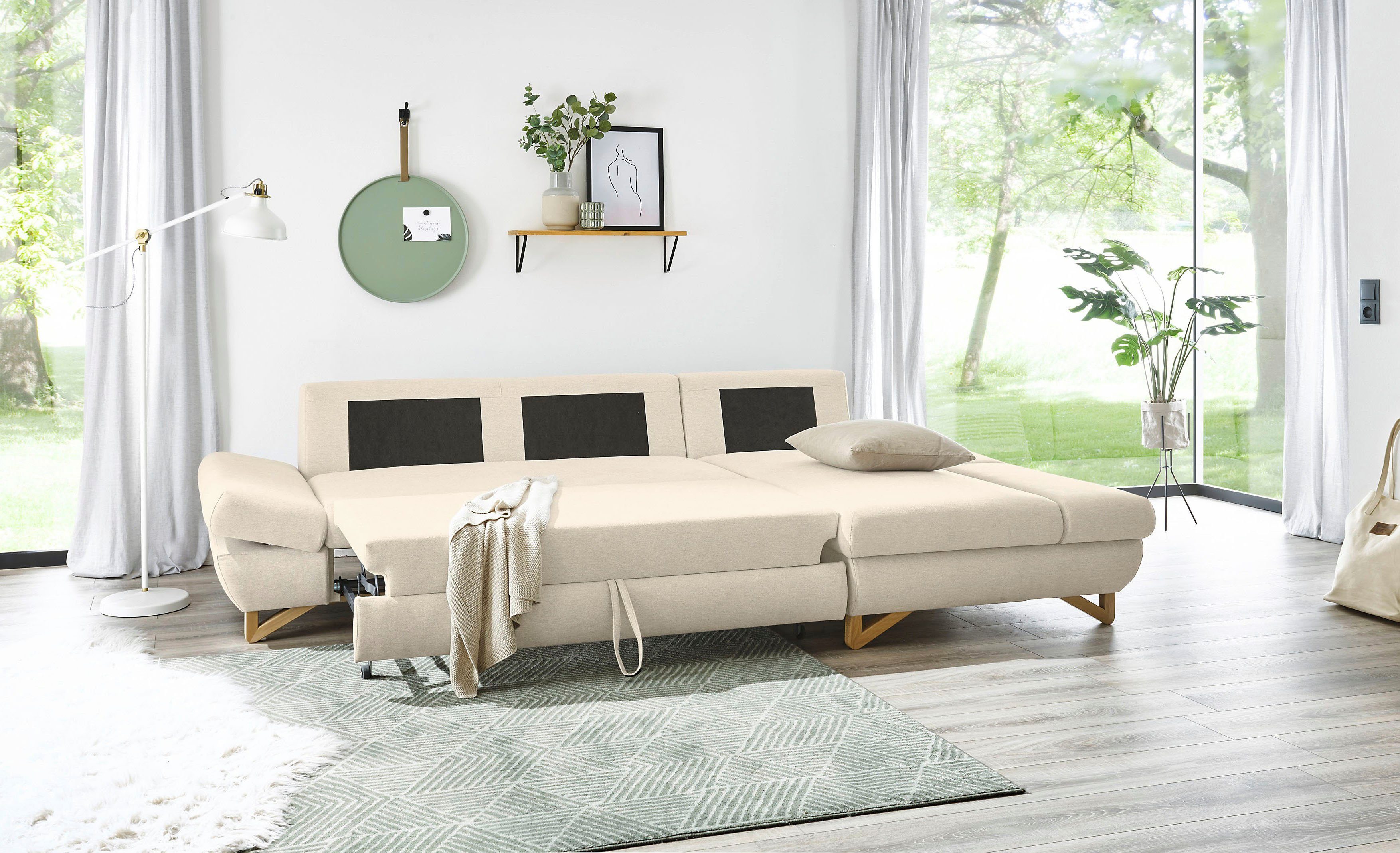 INOSIGN Slaapbank City/Giron comfortabele slaapbank (ligoppervlak 245 x 138 cm) en bedlade