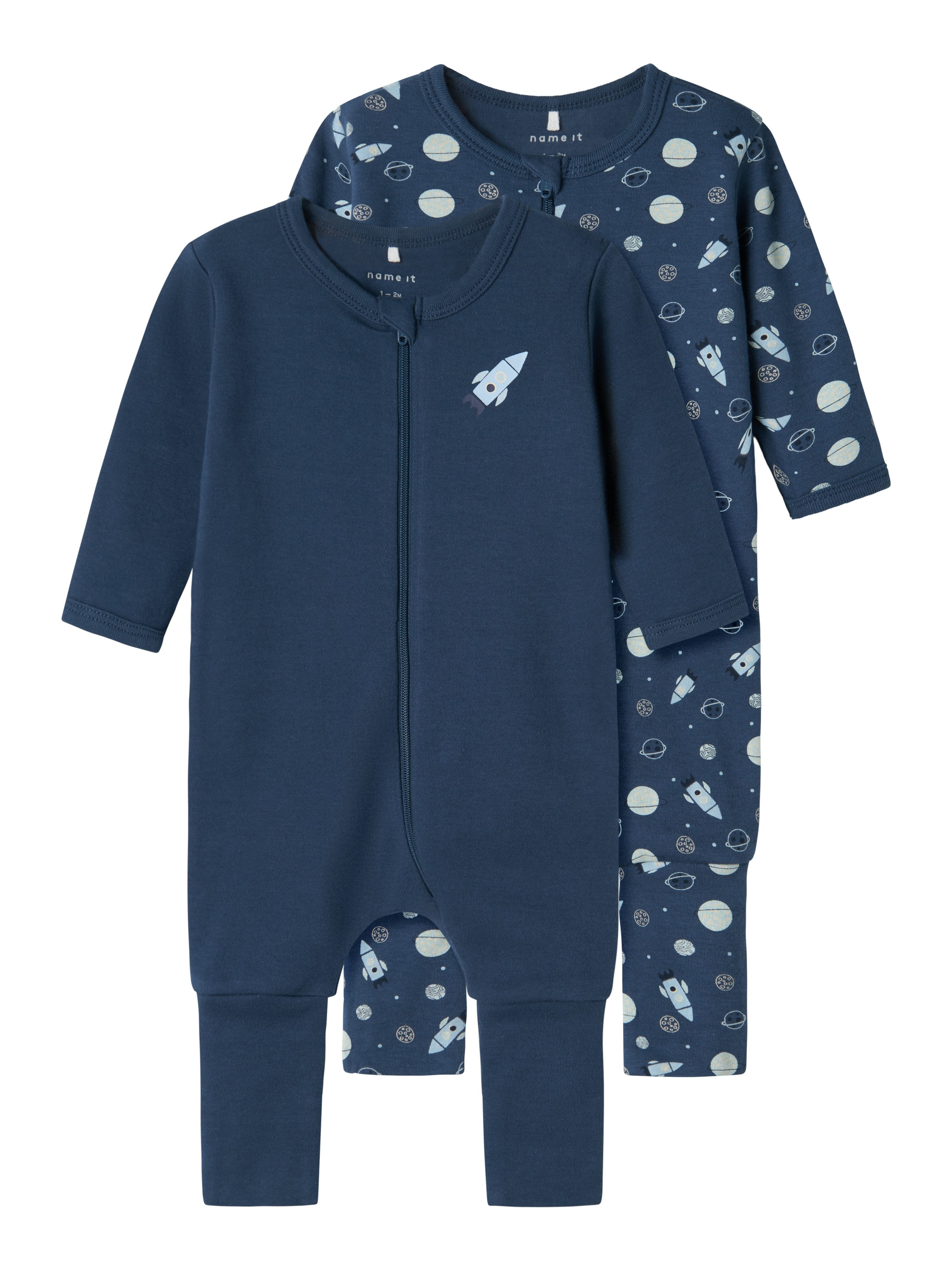 Name It Pyjama NBMNIGHTSUIT 2P ZIP FF DARK SPACE NOOS (set, 2-delig)