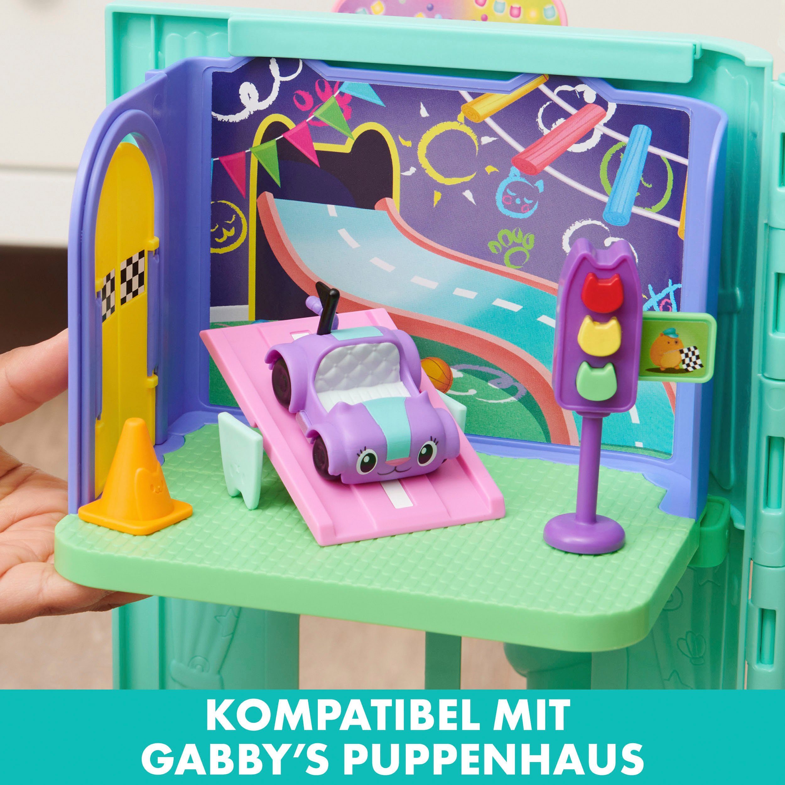Spin Master Speelwereld Gabby's Dollhouse - Deluxe kamer - Carlita's speelkamer met Carlita auto, meubelstukken en thematische accessoires
