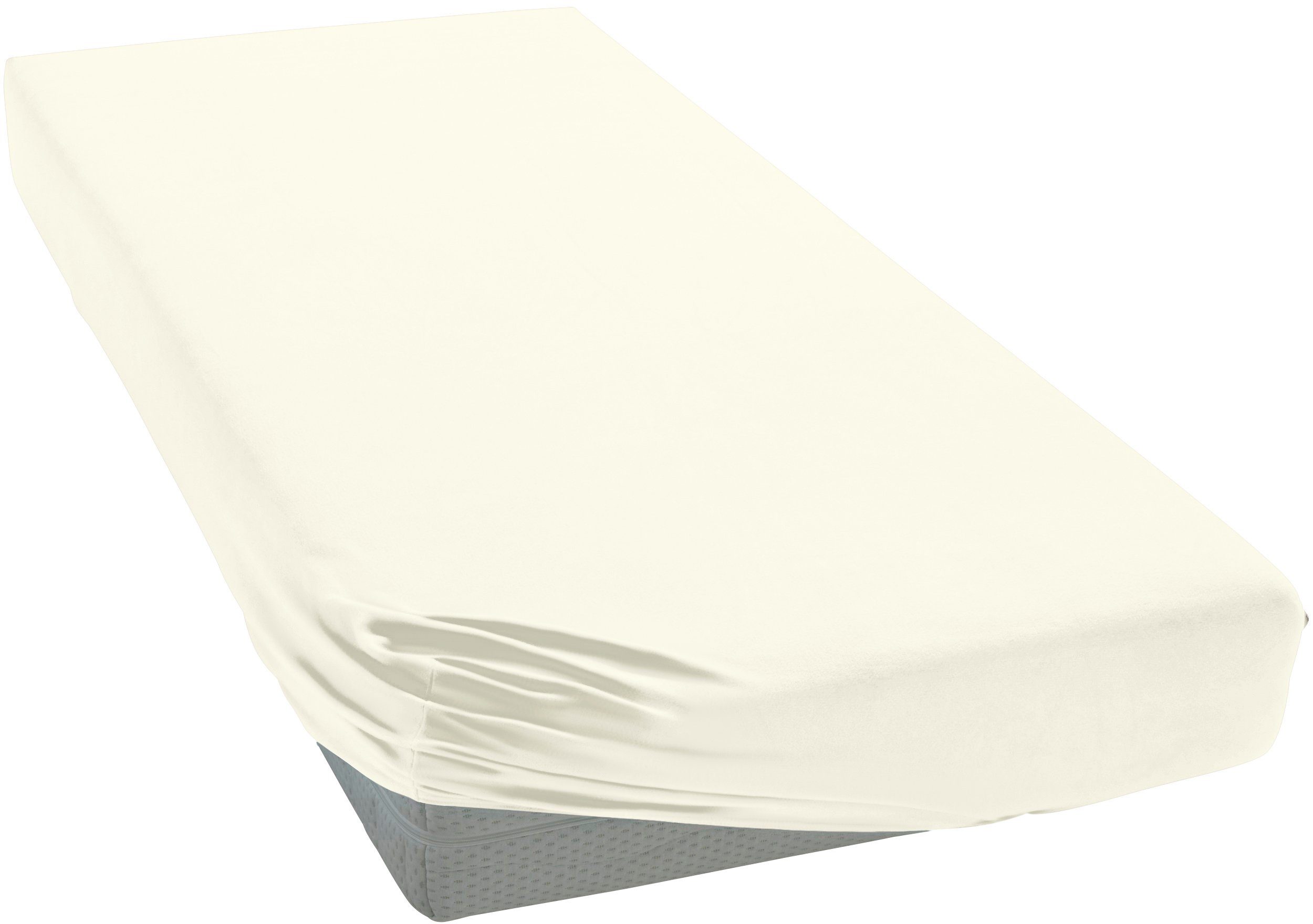 Janine Hoeslaken ELASTIC 5002 voor matrassen tot 35 cm hoog, 95% katoen, hoge kwaliteit, duurzaam (1 stuk) hoeslakens beige