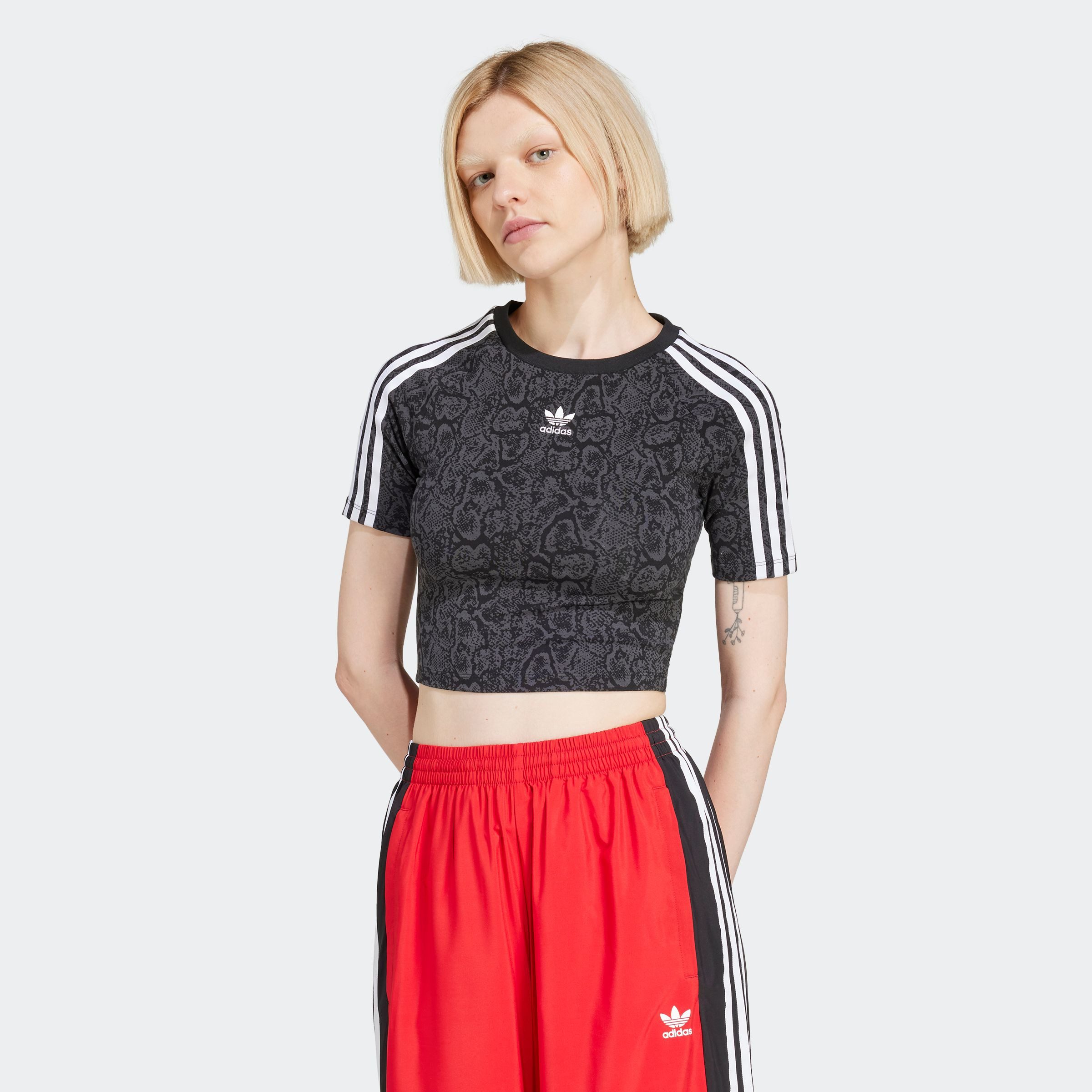 adidas Originals T-shirt SNAKE BABY TEE dames tops maat S zwart