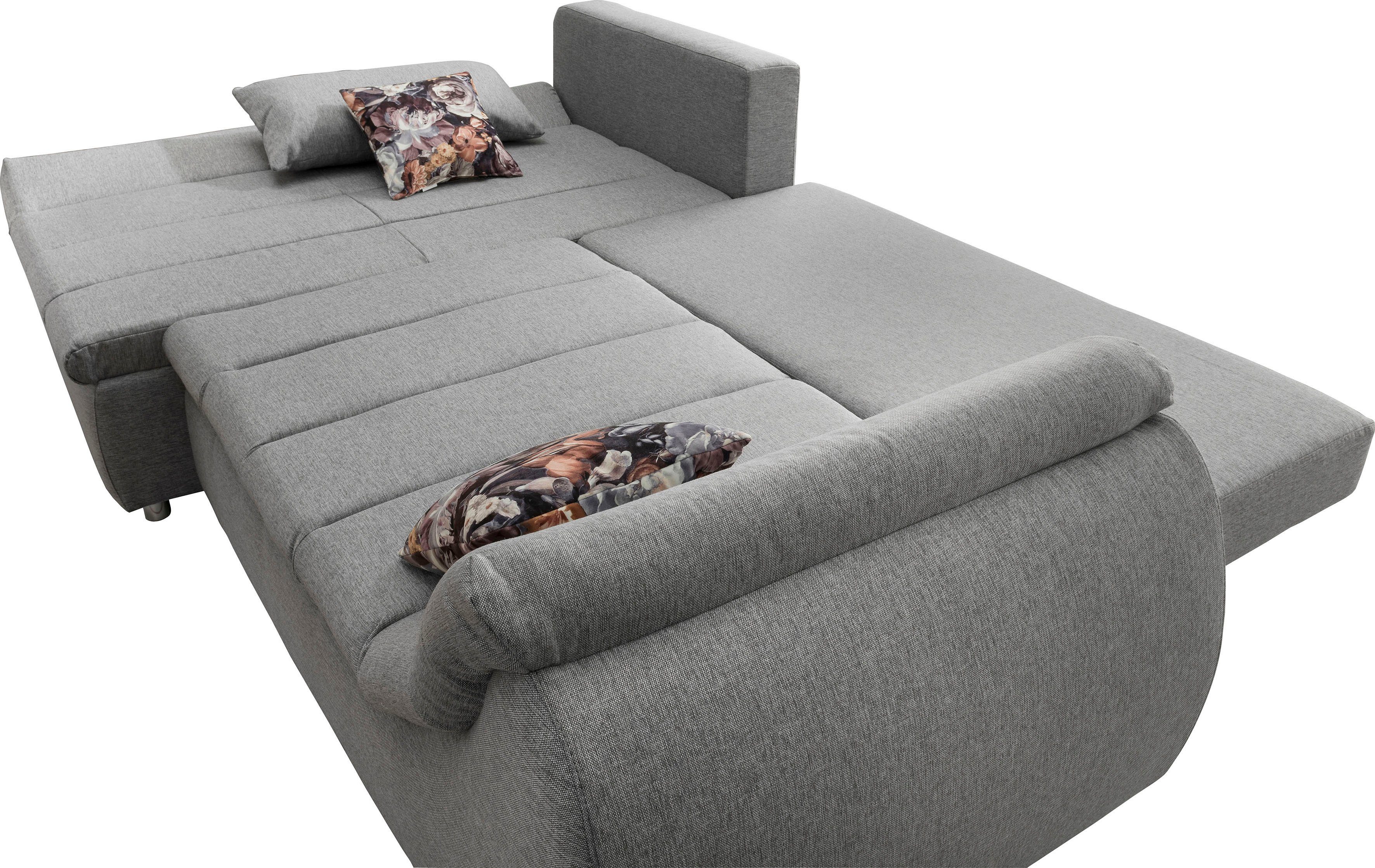 INOSIGN Hoekbank Imola elegant en modern, actuele stiksels in de zitting, comfortabel, L-vorm