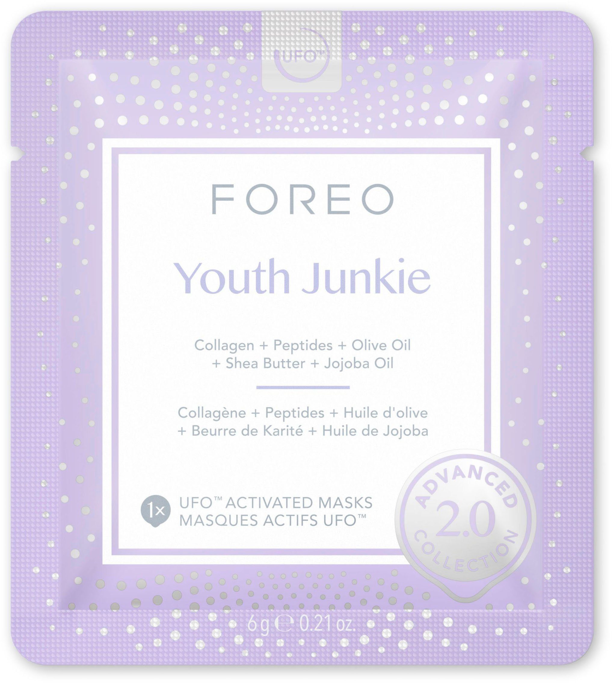 FOREO Gezichtsmasker UFO™ Mask Youth Junkie 2.0 compatibel met ufo™ & ufo™ mini (set, 6-delig)
