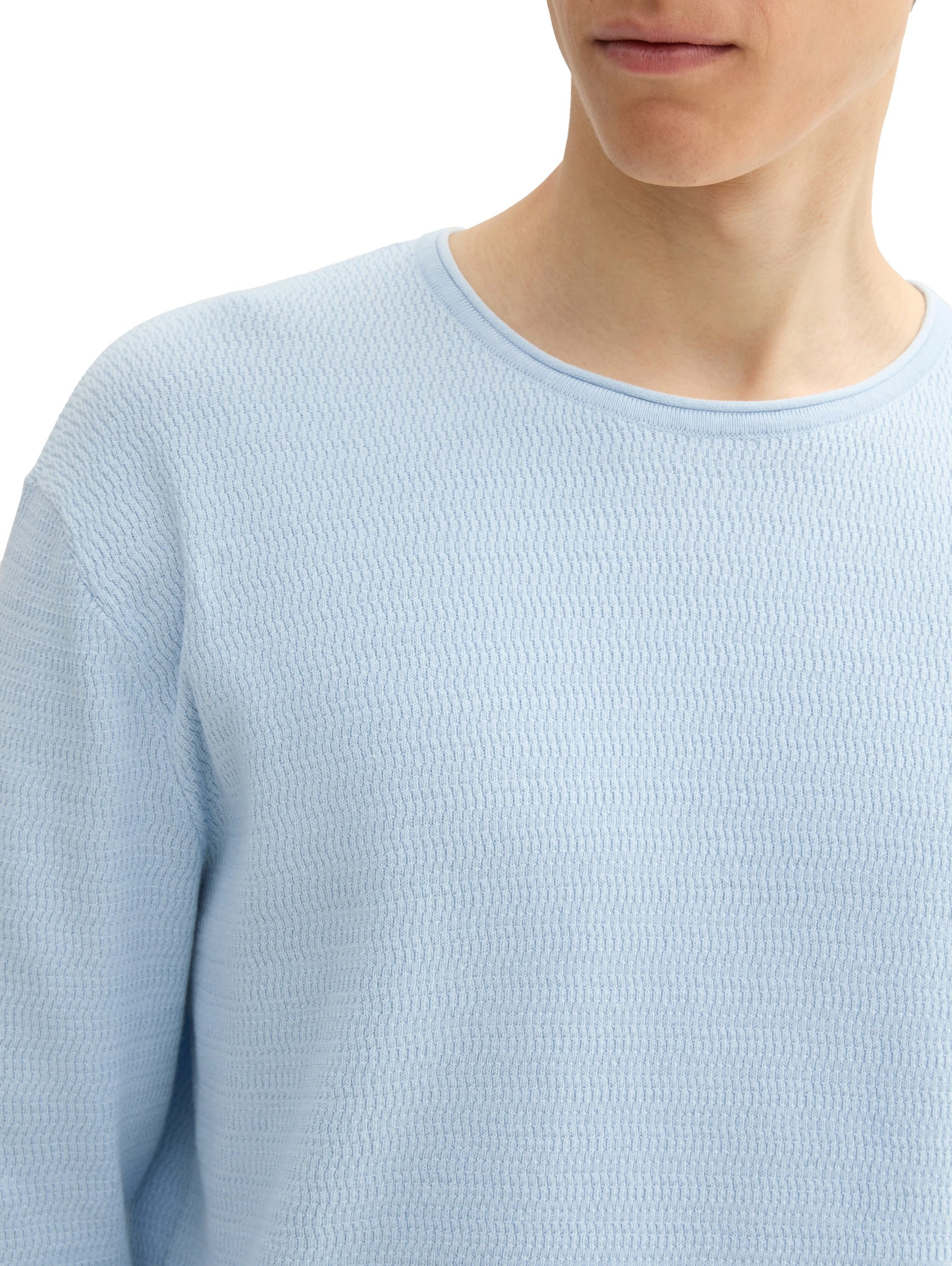 Tom Tailor Denim Trui met ronde hals met structuur