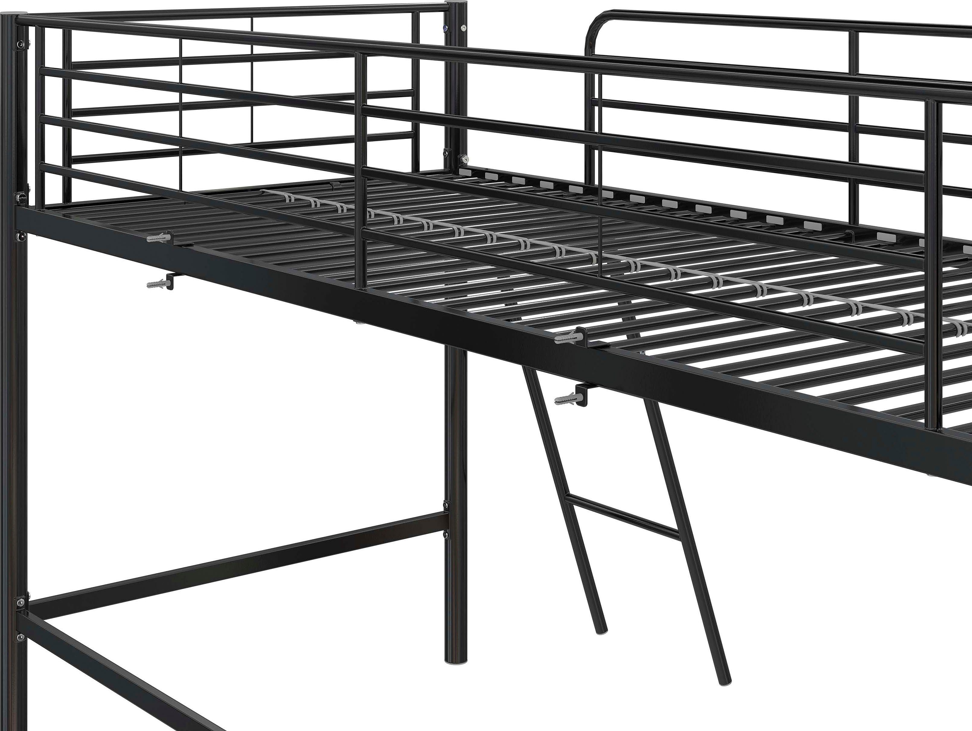 Lüttenhütt Hoogslaper Nils met lattenbodem en ladder, matrasmaat 90x200 cm, hoogte 129 cm