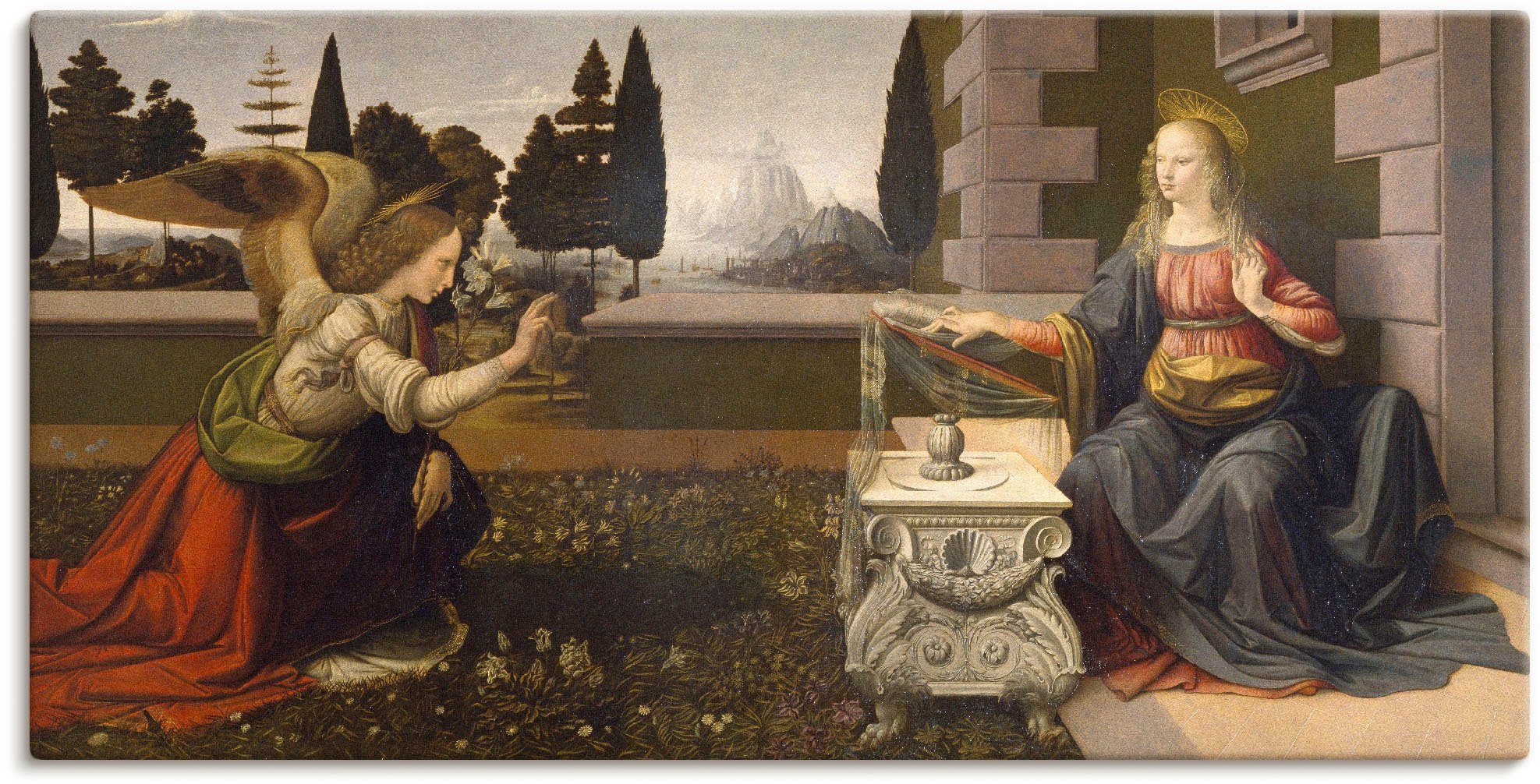 Artland Artprint De aankondiging aan Maria. Ca. 1475-1480. in vele afmetingen & productsoorten -artprint op linnen, poster, muursticker / wandfolie ook geschikt voor de badkamer (1