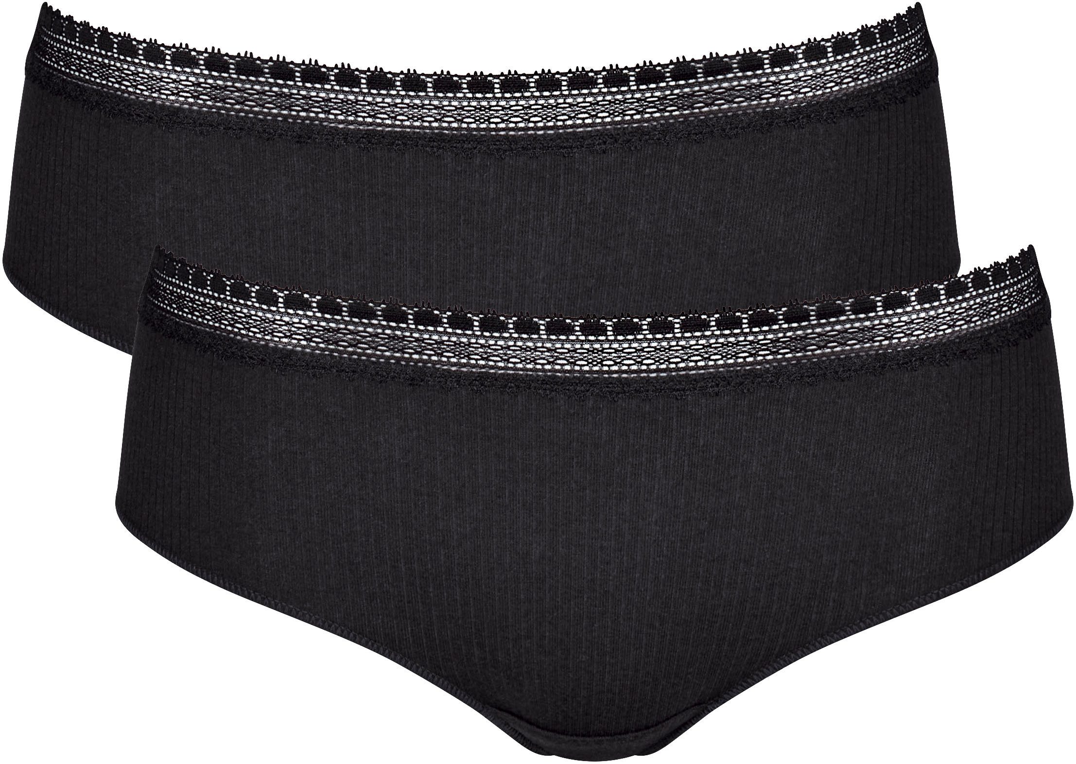 Sloggi Slip GO Ribbed R Hipster C2P zachte ribstof met kantafwerking (2 stuks Set van 2)