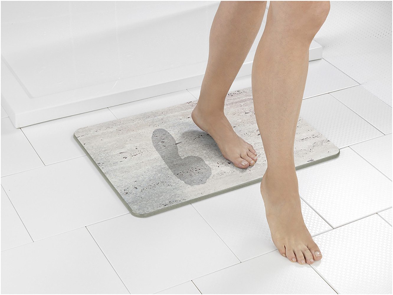 WENKO Badmat Model Puna antislip, sterk waterabsorberend, van kiezelgur (1 stuk)