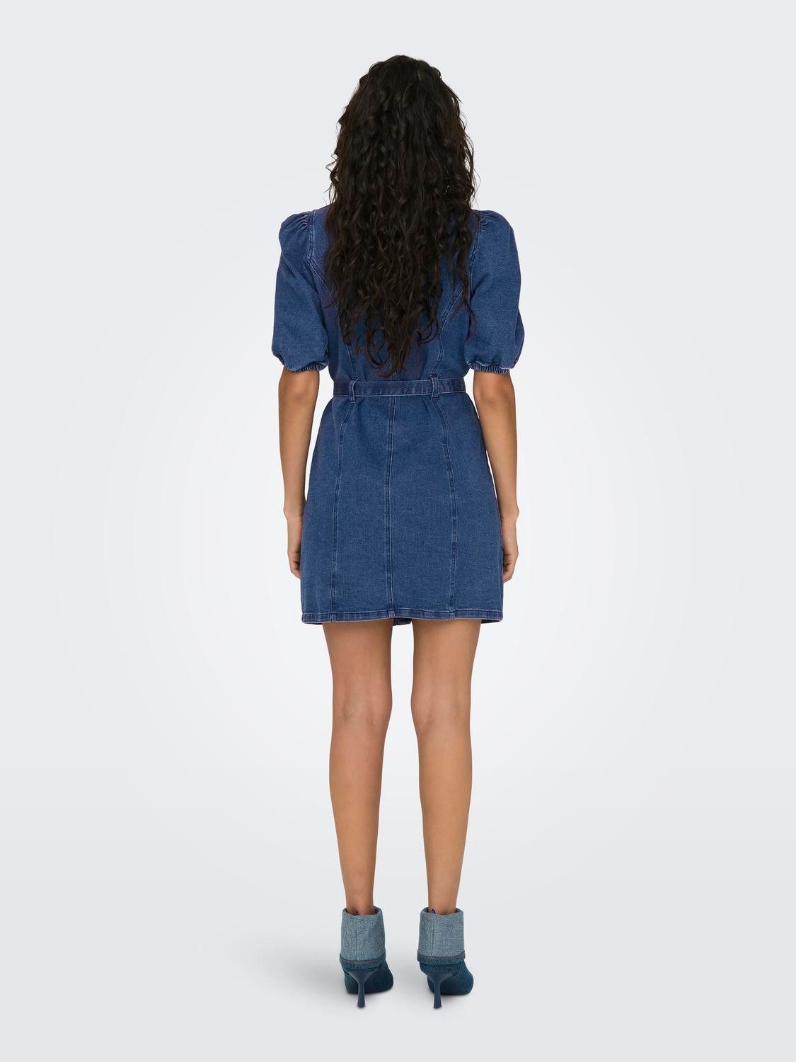 Only Jeans jurk ONLVIBBE SS BELT DNM DRESS NOOS