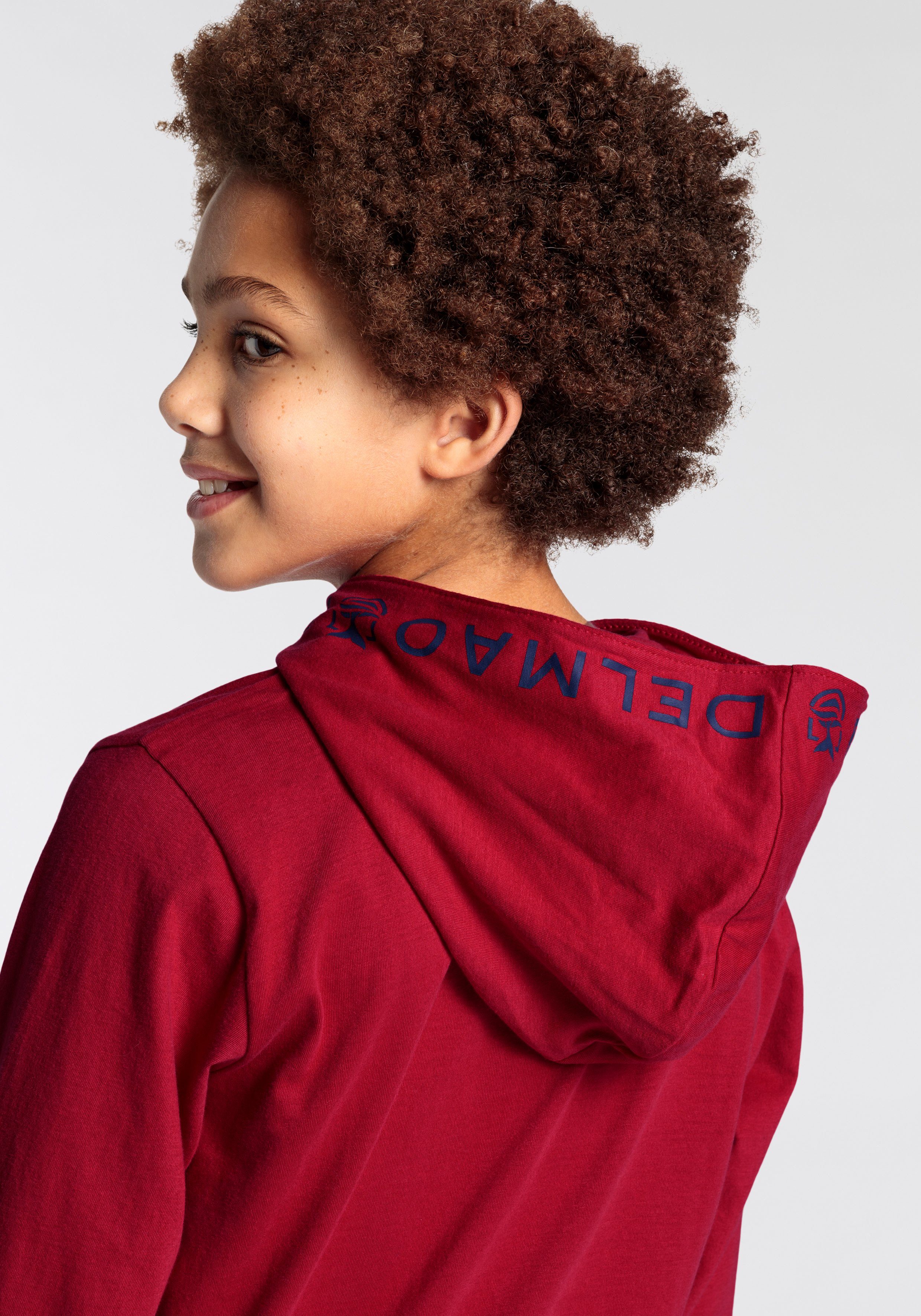 DELMAO Capuchonshirt Voor jongens Langarm, trendy druk, ideaal voor casual en sportieve outfits