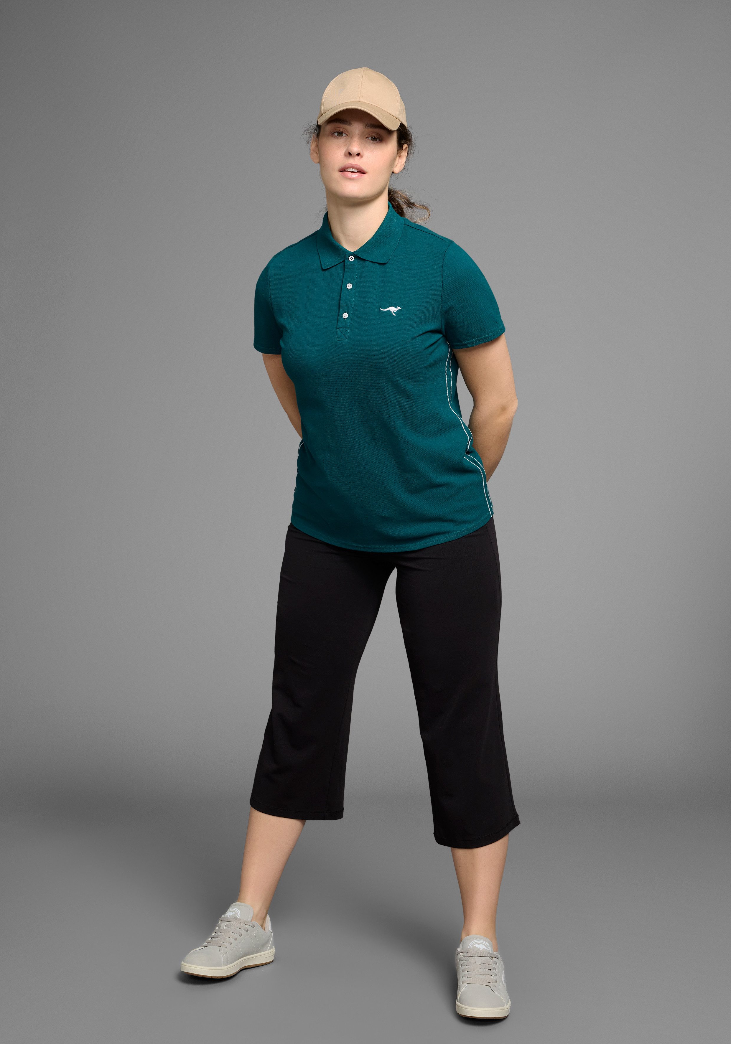 KangaROOS Poloshirt Korte mouwen, effen, polokraag, van katoen