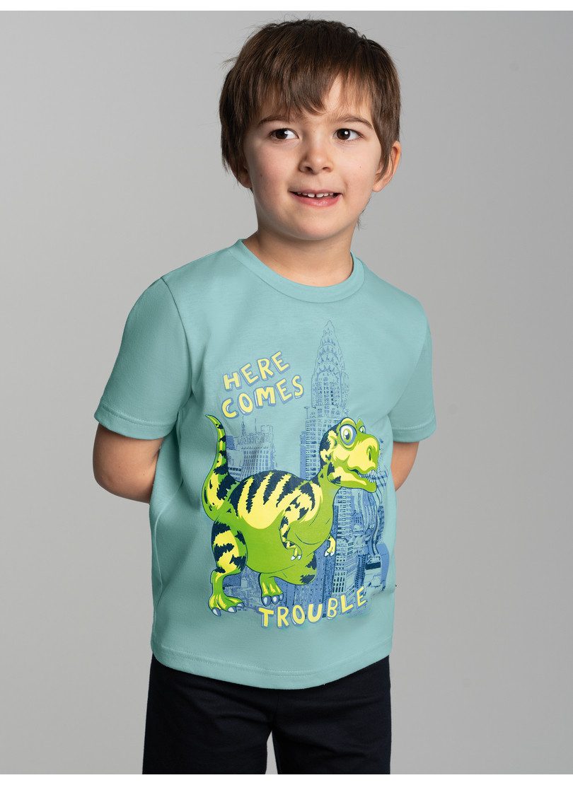 Trigema T-shirt TRIGEMA T-shirt met grote dino-printmotief (1-delig)