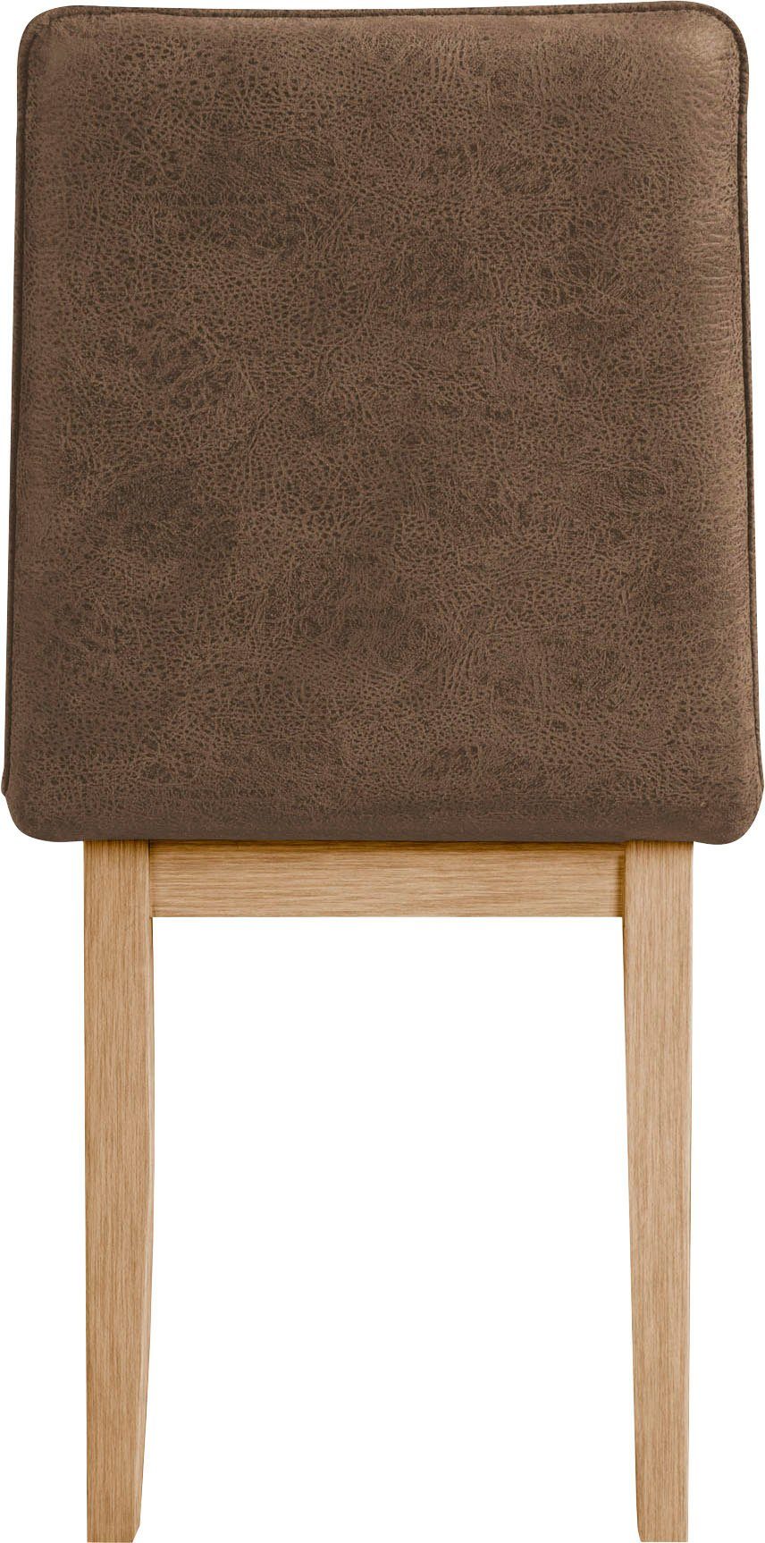 Home affaire Eetkamerstoel Beluna gestoffeerde stoel eetkamer bestseller Frame en poten van massief eiken, modern landhuis (set, 2 stuks)