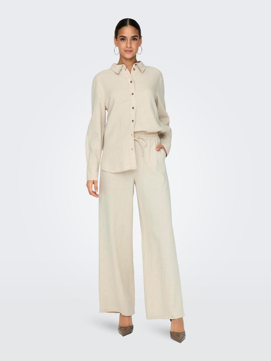 JDY Culotte JDYSAY LINEN HW WIDE PANT WVN NOOS