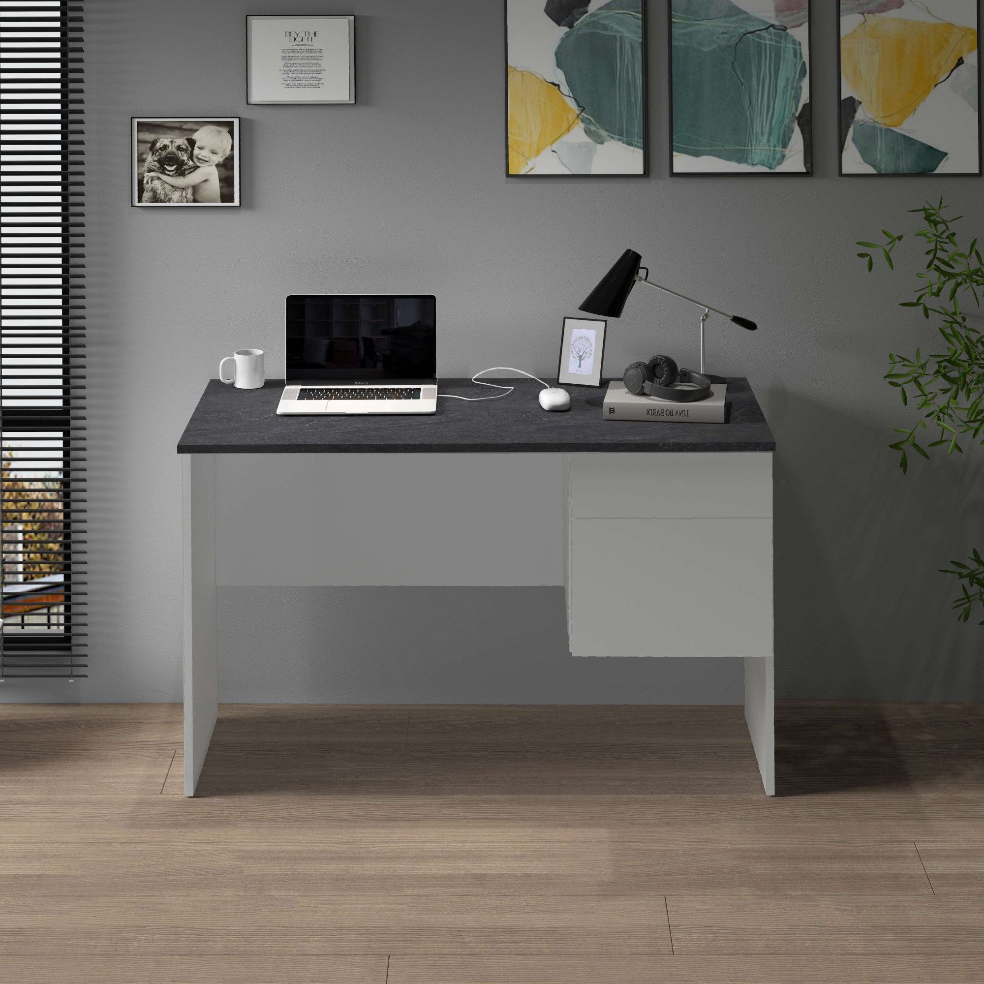 INOSIGN Bureau Sunrise, kleine computertisch, bureautafel met 1 deur & 1 lade, tafelblad breedte 110 cm, made in italy