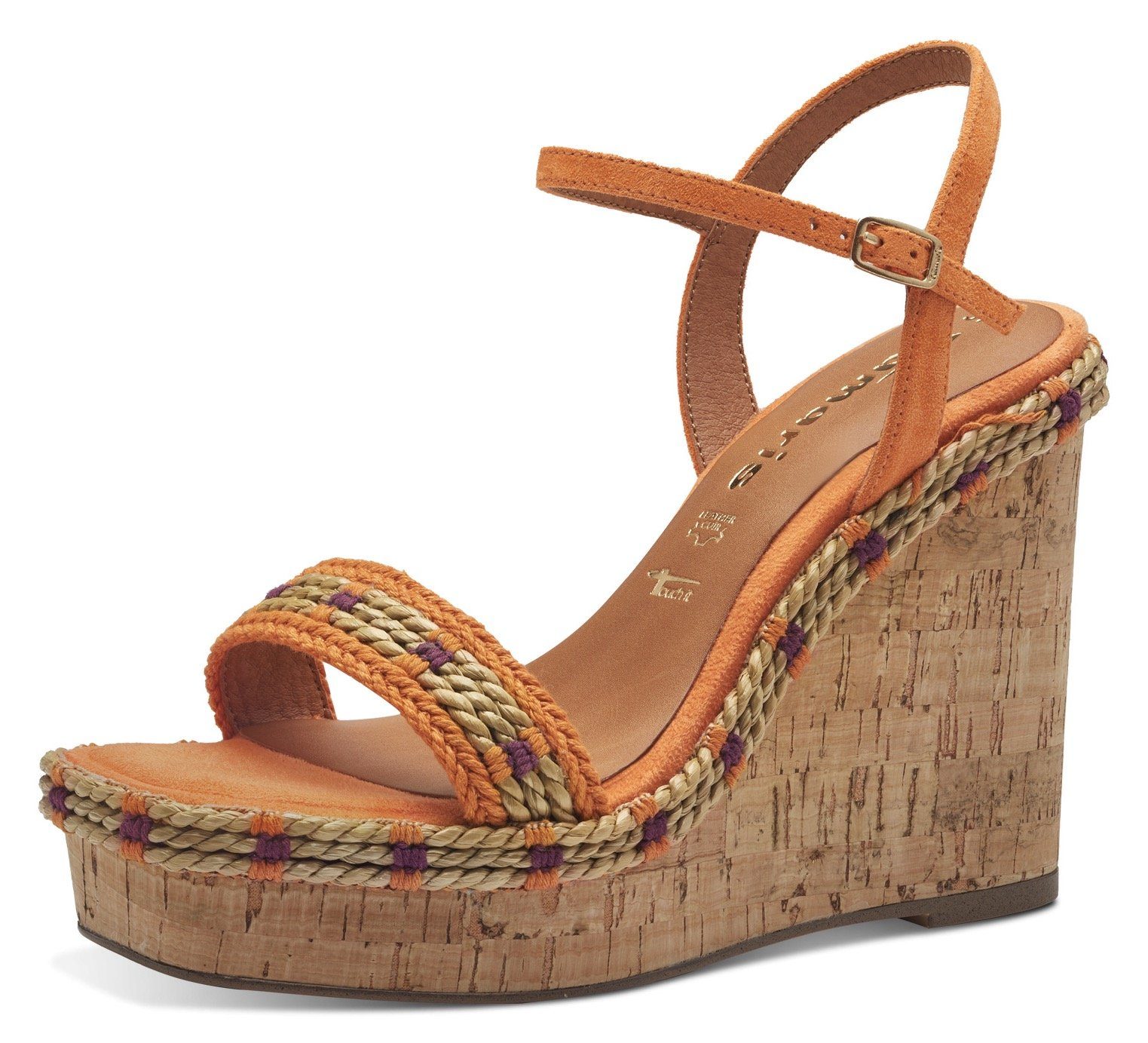 Tamaris Highheel sandaaltjes , zomerschoen, sandaal, sleehak, met mooie etno-versiering