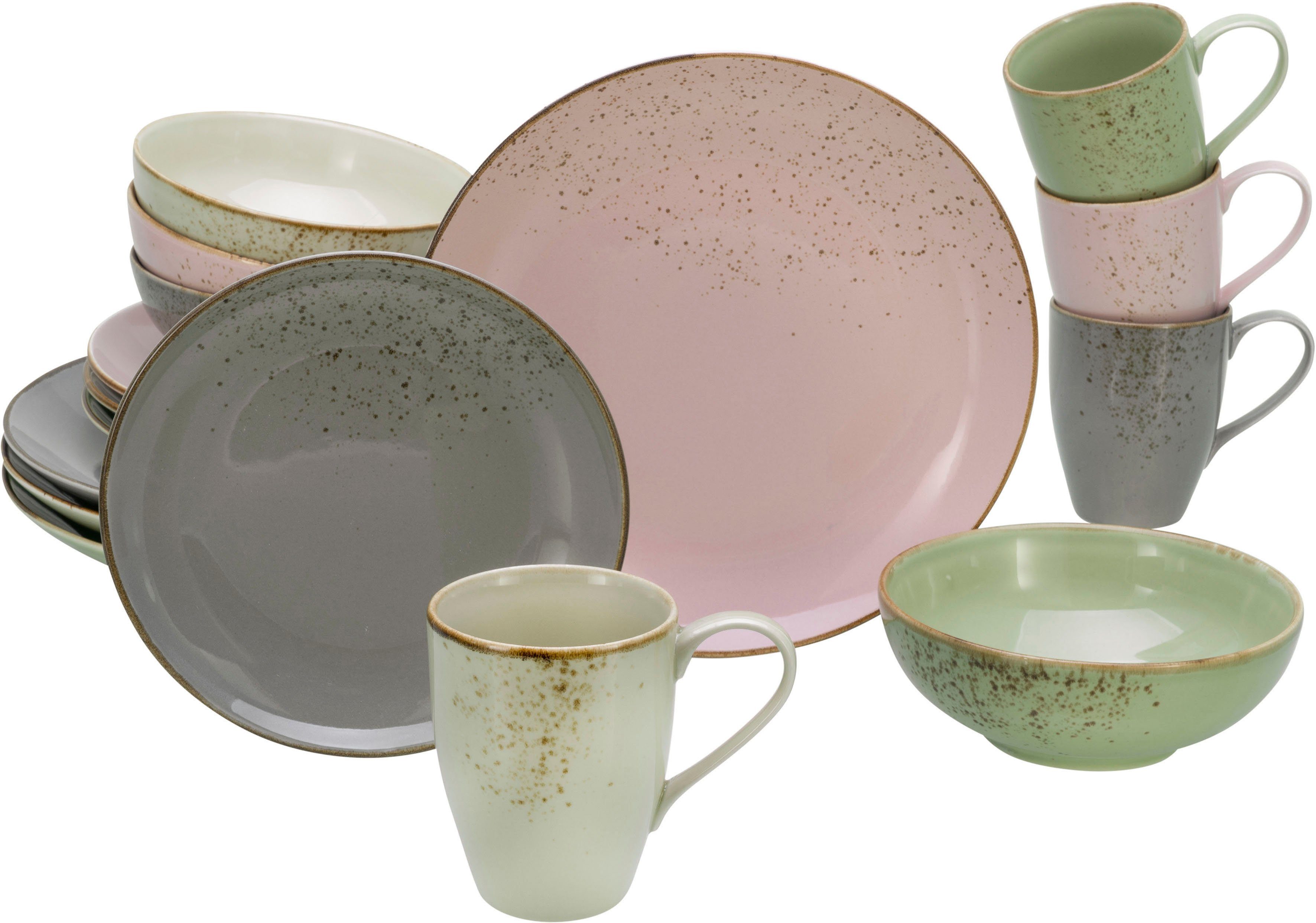 CreaTable Combi-servies Servies-set NATURE COLLECTION Vintage Garden (16-delig)