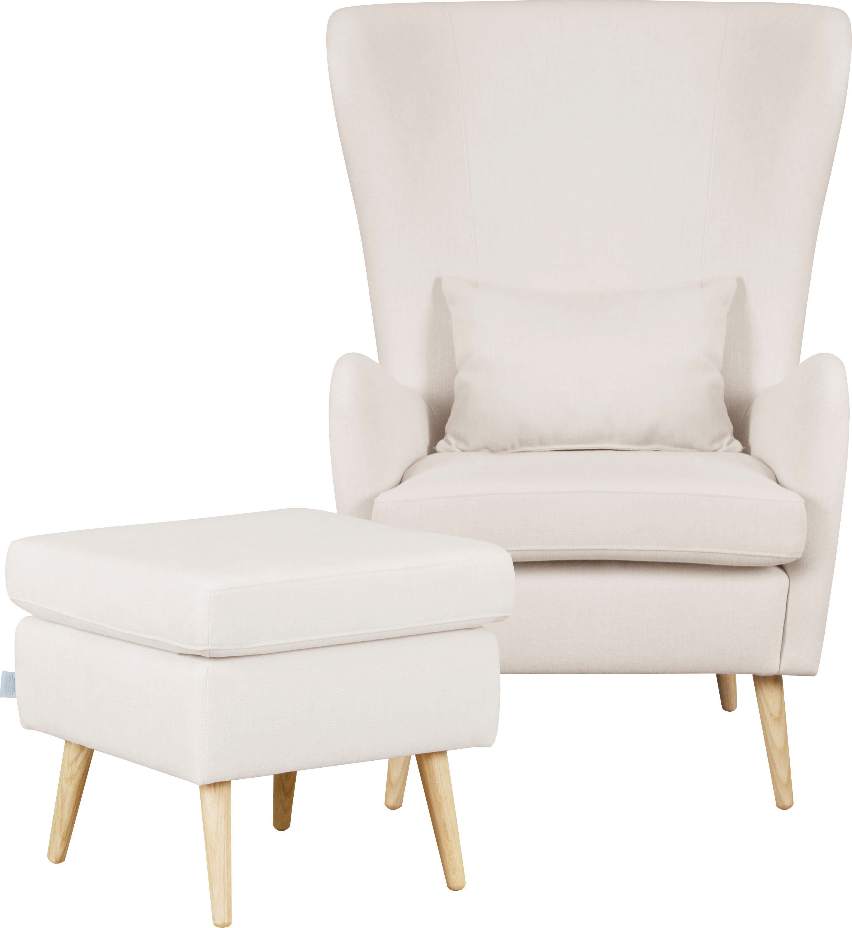 Guido Maria Kretschmer Home&Living Fauteuil Salla naar keuze met of zonder hocker, grote fauteuil: afm. bxdxh: 78x94x118 cm, overtrekstof ook in luxe-microvezel in imitatiebont-loo