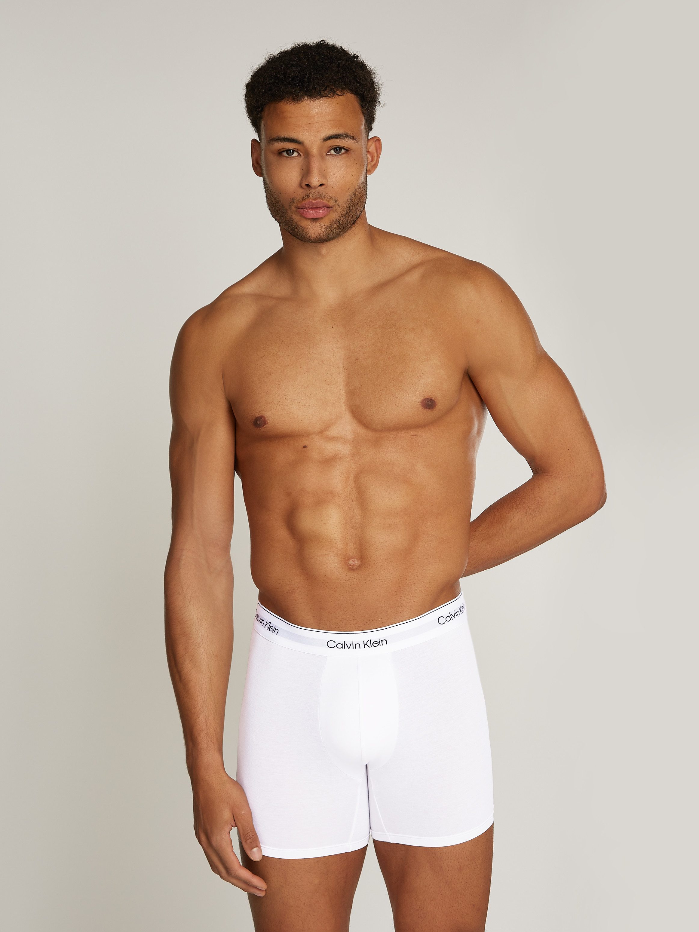 Calvin Klein Boxershort BOXER BRIEF 3PK met langere pijpen, logo-elastische band (3 stuks) (set, 3 stuks)