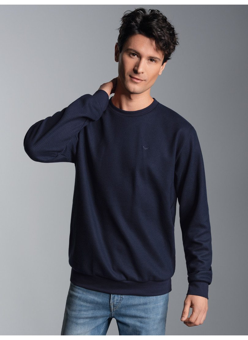 Trigema Sweatshirt TRIGEMA sweatshirt in wafel look