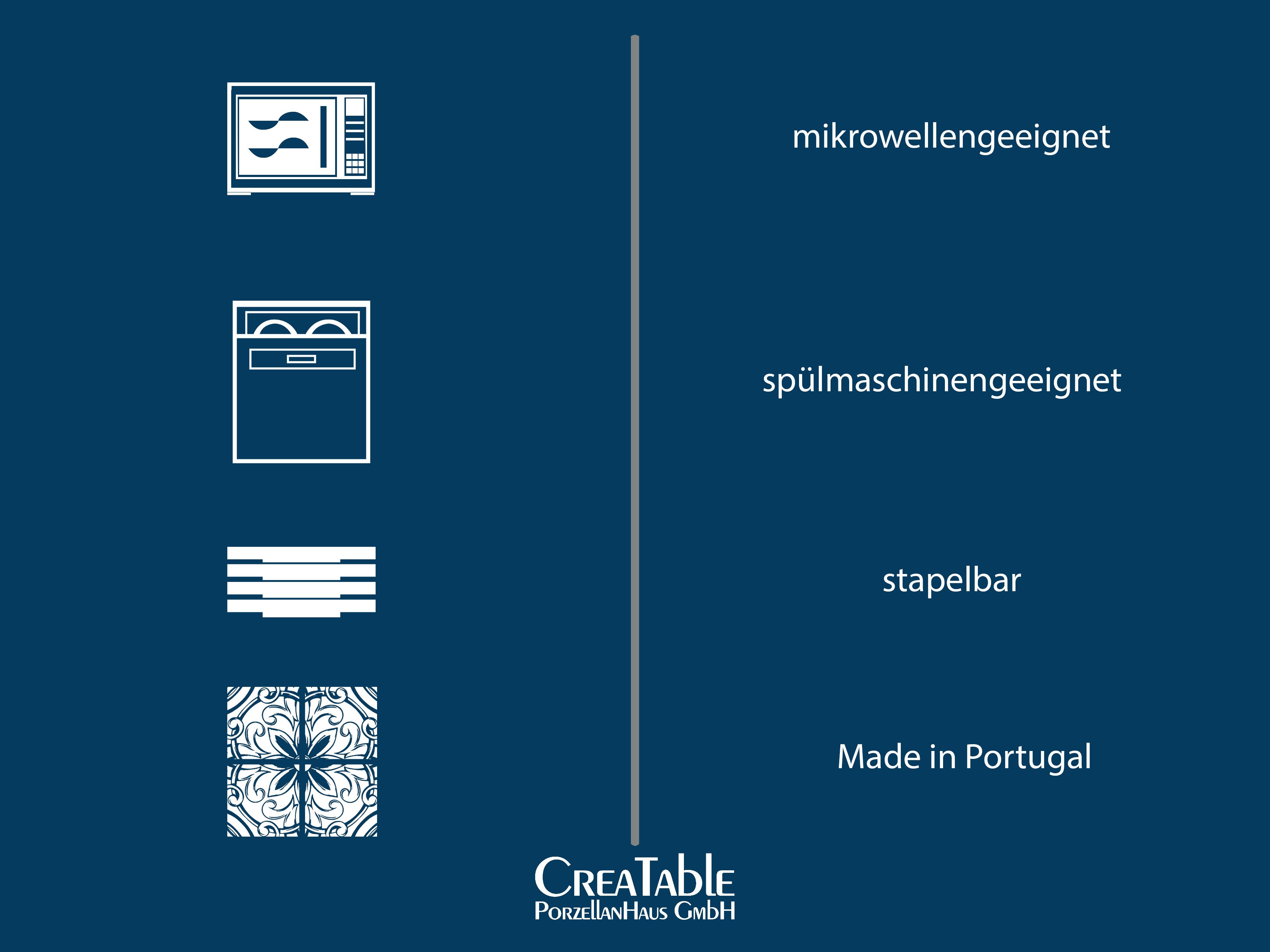 CreaTable Combi-servies Servies-set Villa Romana Servies, ambachtelijk karakter, 16 delen, voor 4 personen (set, 16-delig)