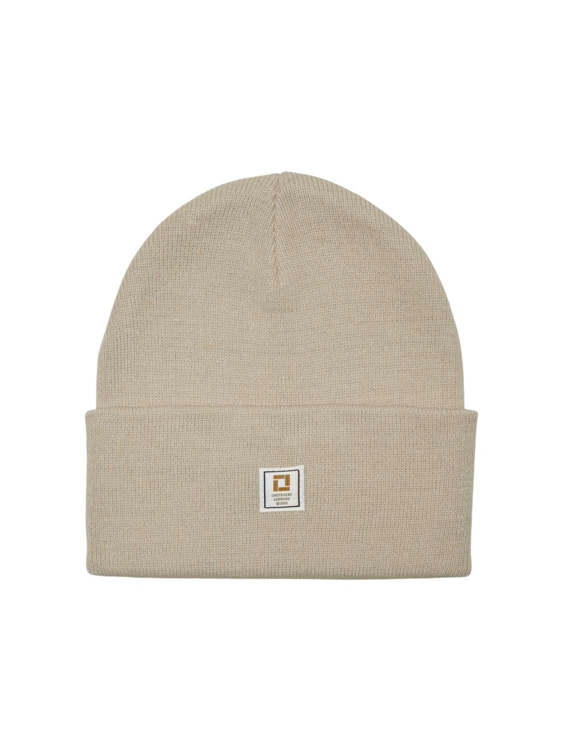 ONLY & SONS Beanie ONSISAAC FLAT KNIT LOGO BEANIE NOOS