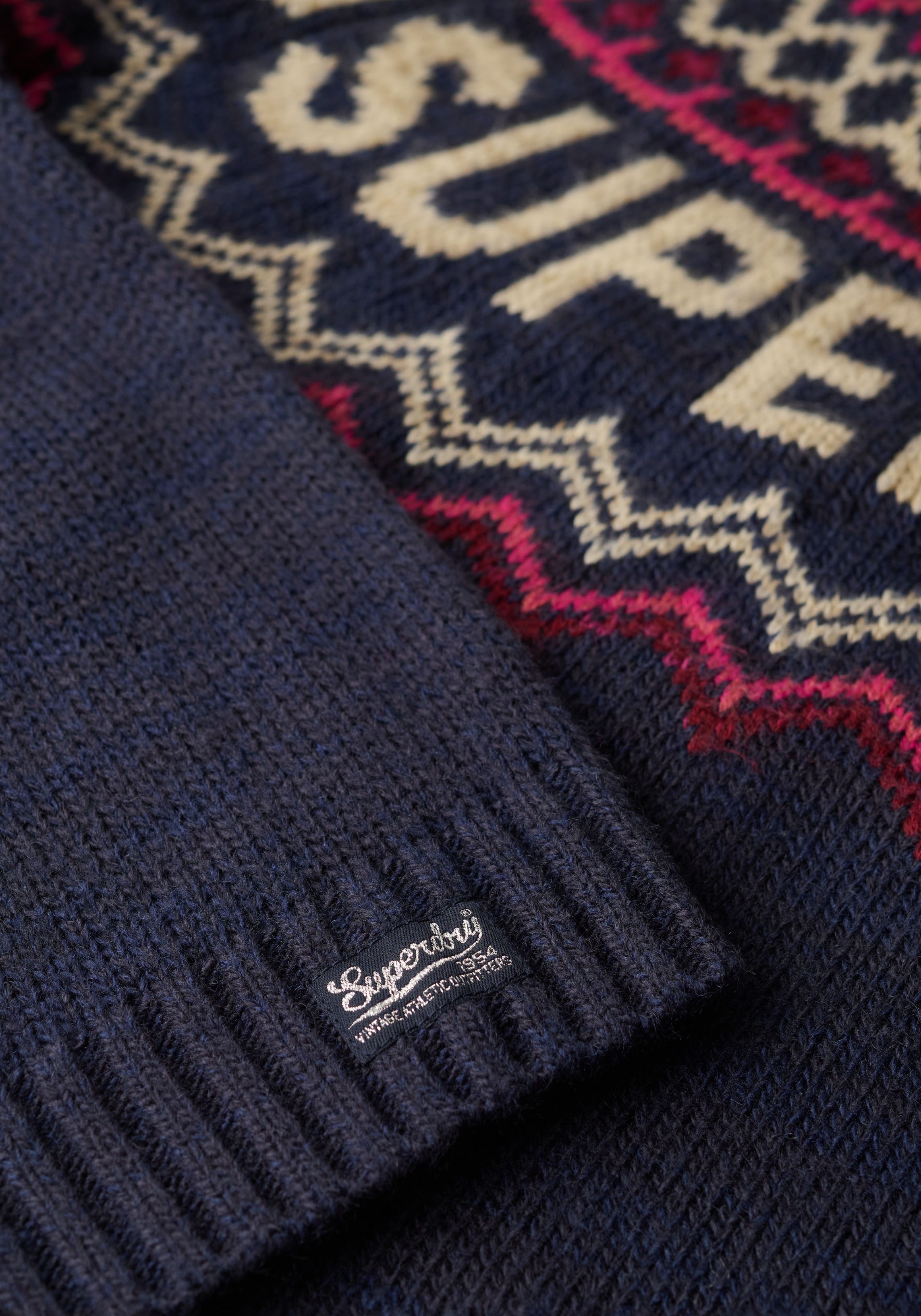 Superdry Gebreide trui FAIRISLE BRANDED JUMPER