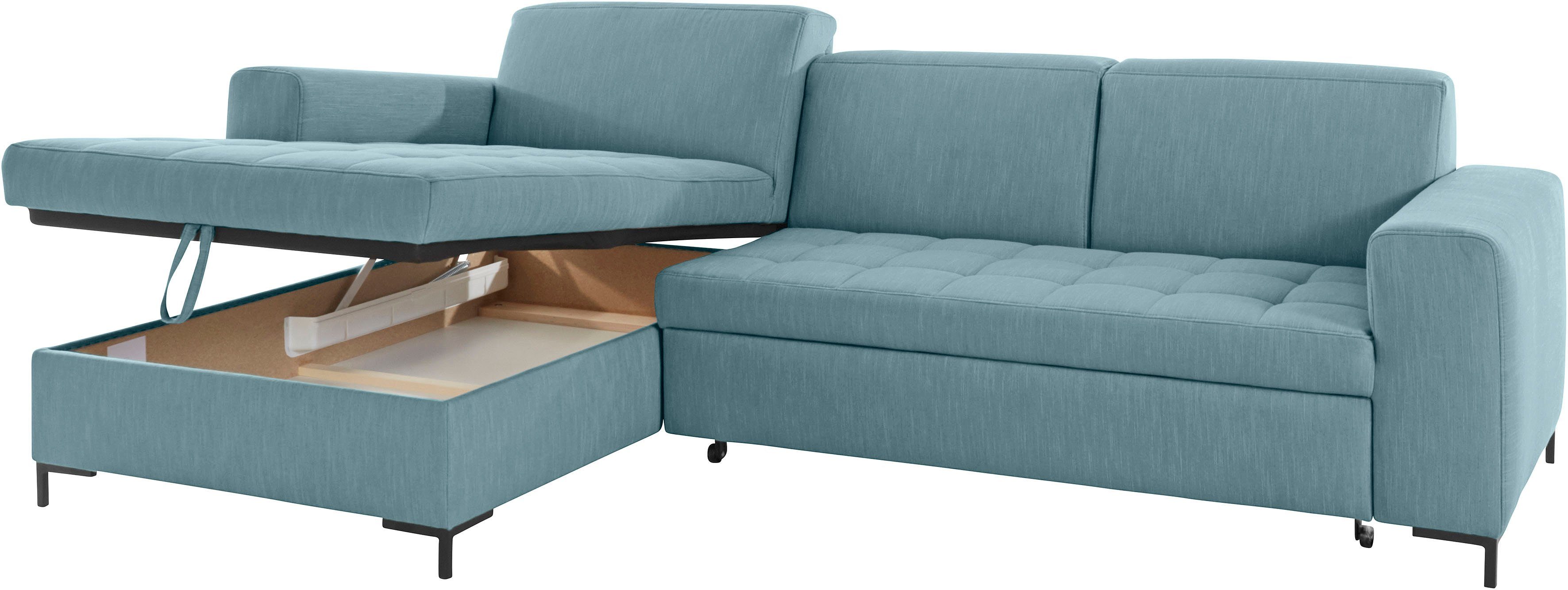 OTTO products Hoekbank Grazzo L-vorm hoogwaardige stoffen van gerecycled materiaal, stiksels op de zitting