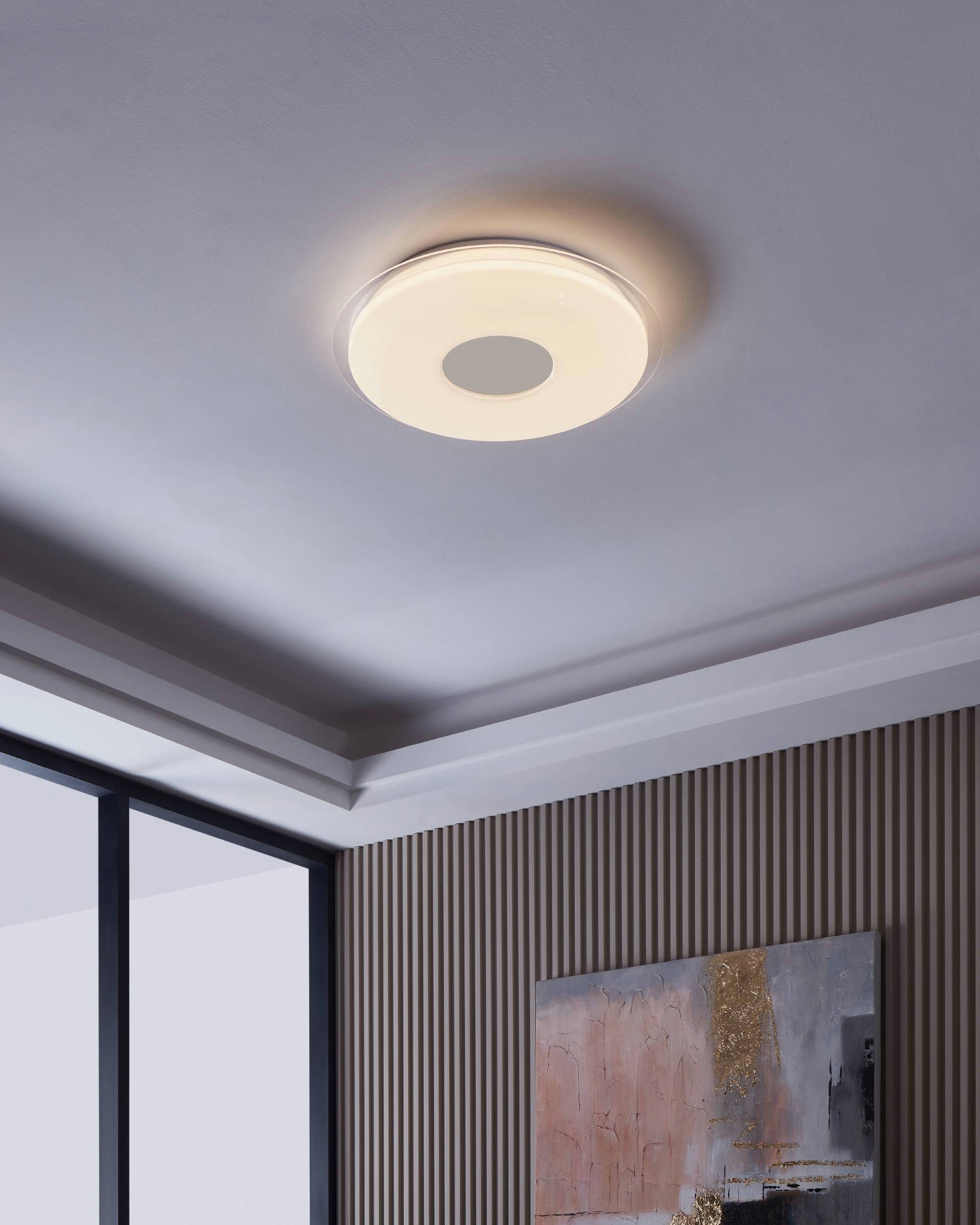 EGLO Plafondlamp LANCIANO-Z plafondlamp wit, instelbaar wit, ZigBee 3.0, sterrenhemel (1 stuk)