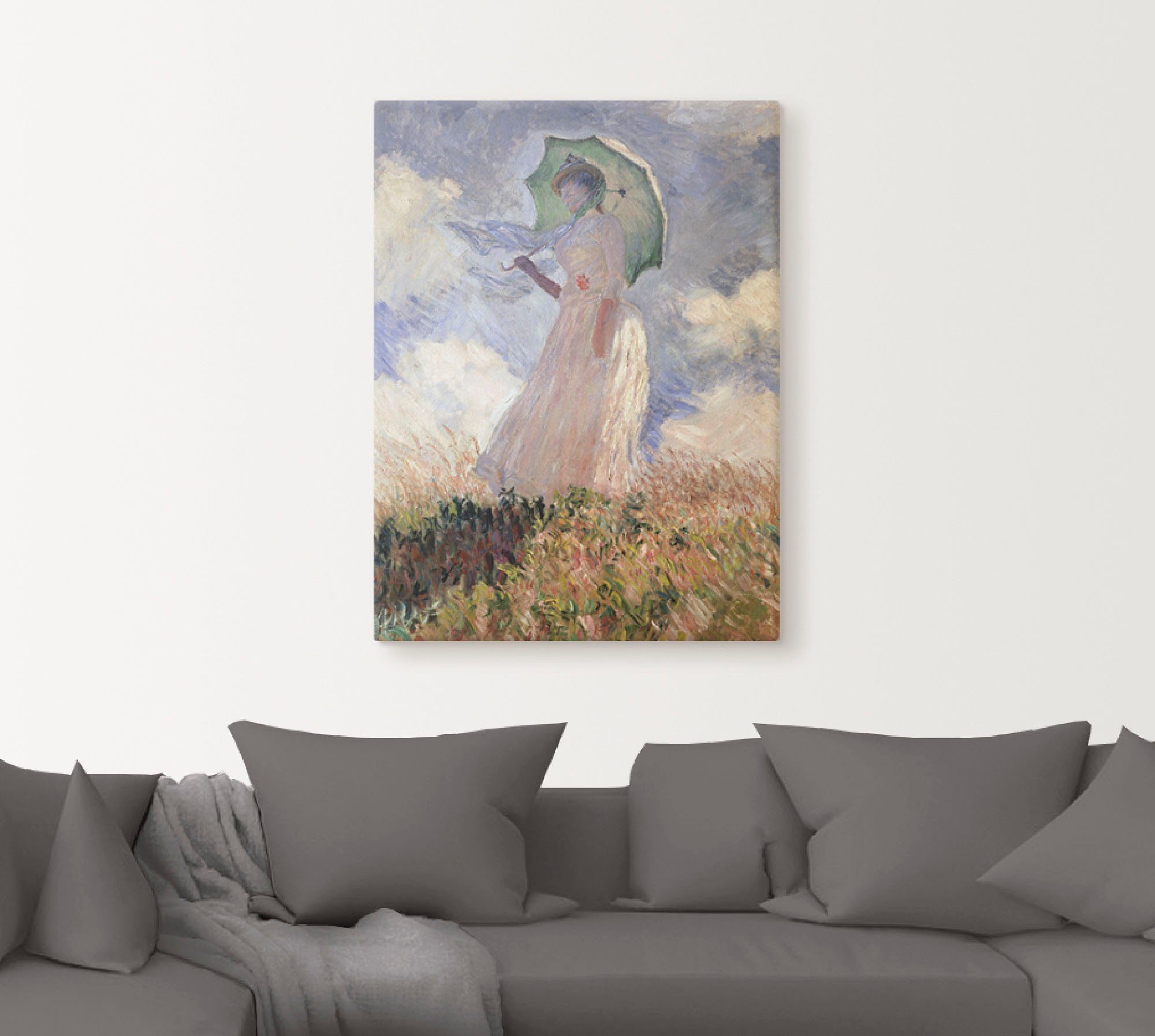 Artland Artprint Vrouw met parasol, Suzanne Hoschedé als artprint op linnen, poster in verschillende formaten maten