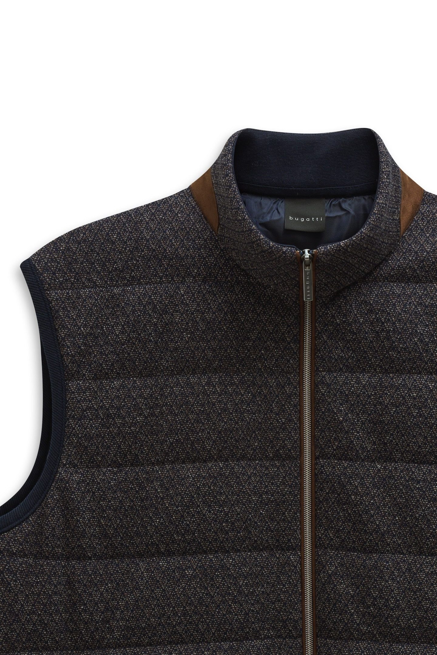 Bugatti Sweatvestje Regular fit met opstaande kraag van een katoenmix