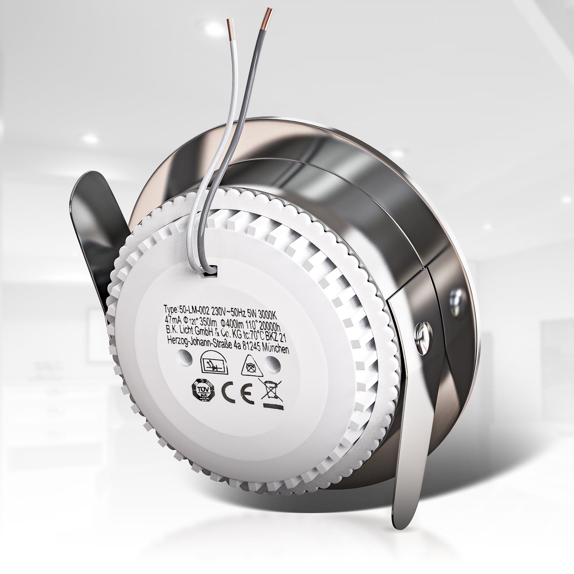 B.K.Licht Ledinbouwlamp 3-pack badkamer inbouwspots, IP44 beschermd, LED inbouwspots, plat