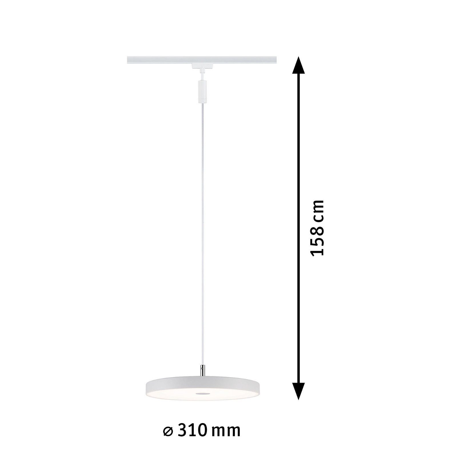 Paulmann Railsysteem-lampen URail Hanglamp Hildor 850lm 15W 3000K 230V Chroom mat