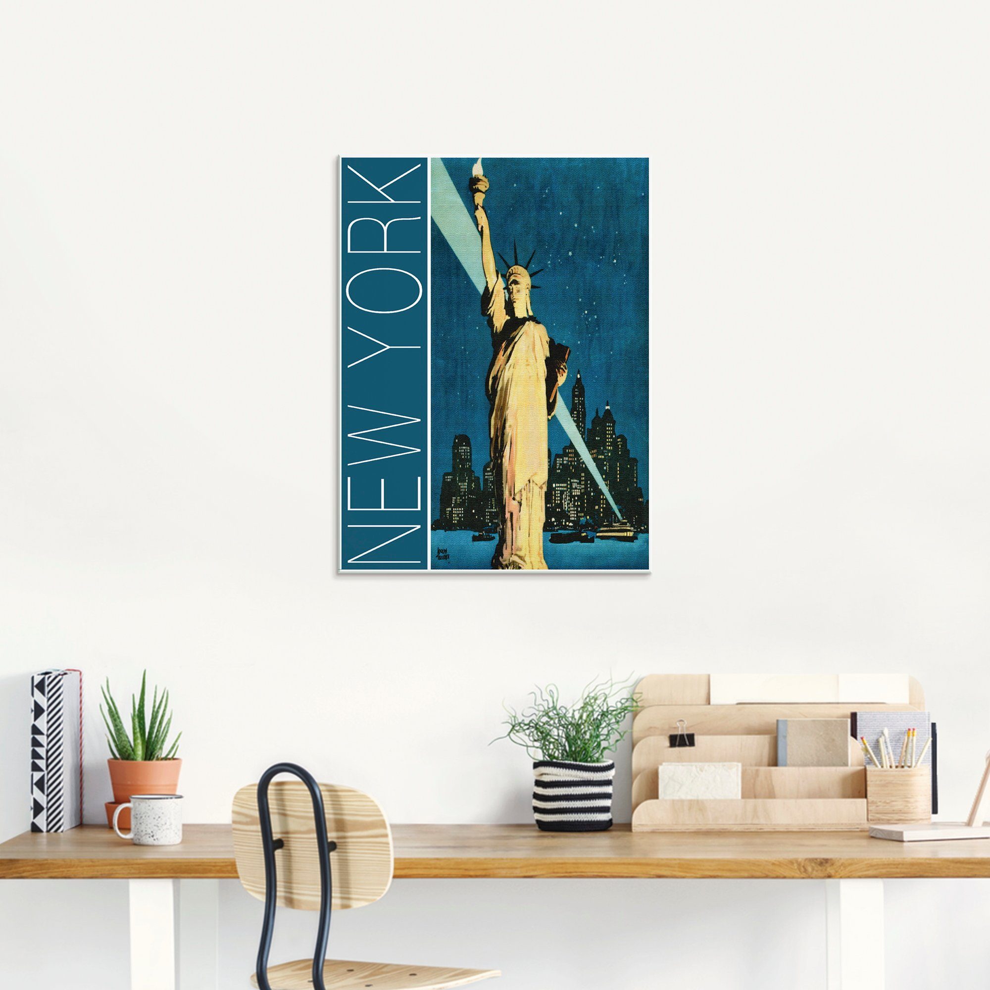 Artland Print op glas New York vintage reisaffiche