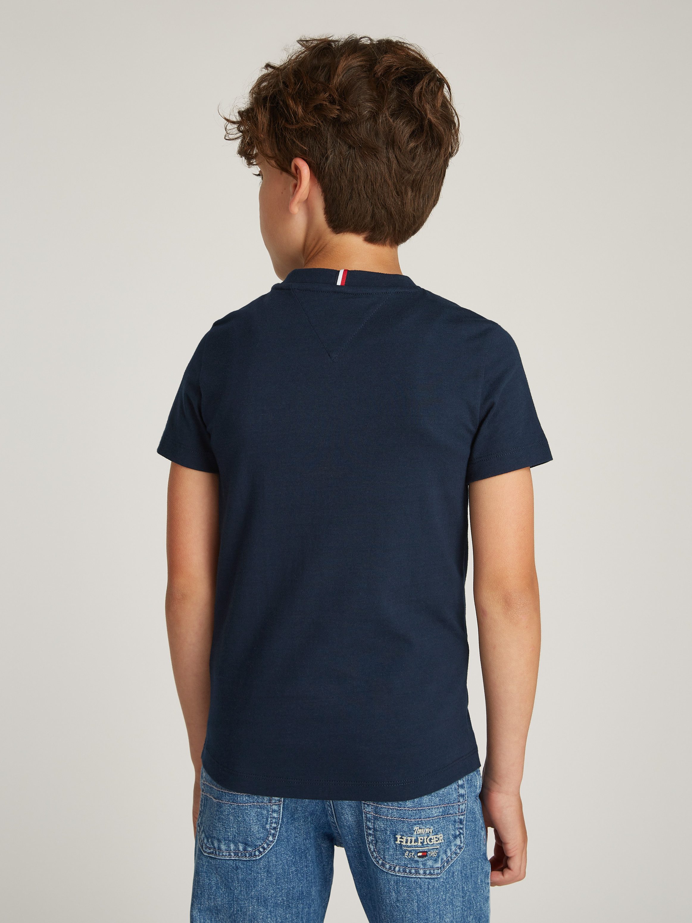 Tommy Hilfiger T-shirt TH RIB REG TEE SS in ribbellook, met logo-inscriptie