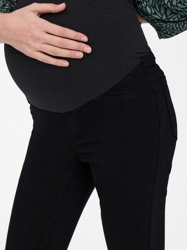 ONLY MATERNITY Zwangerschapsjeans OLMRAIN REG SK JEGGING BLACK DNM NOOS