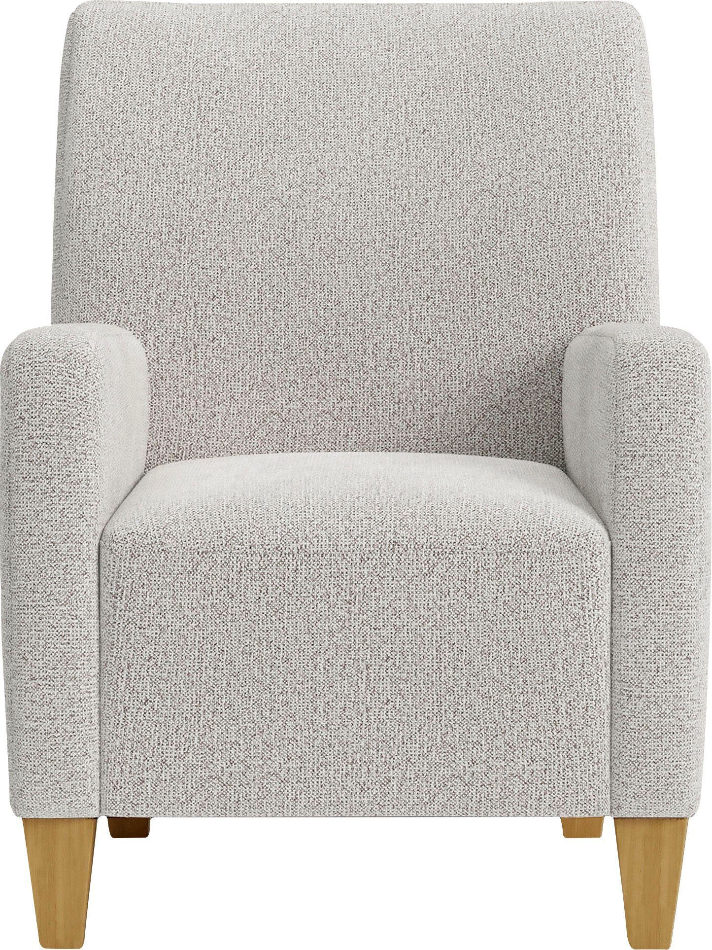 Home affaire Fauteuil Viva met binnenvering, met eikenhouten poten