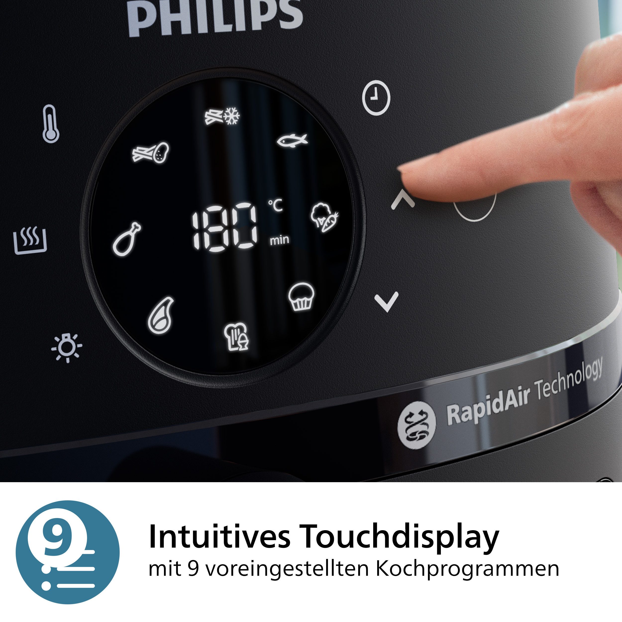 Philips Airfryer 2000 NA231/00, mit 6.2L, Sichtfenster